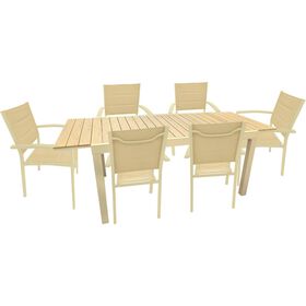 Conjunto de Mesa Extens&iacute;vel e 6 Cadeiras Kasa