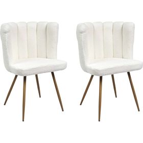 Conjunto de 2 Cadeiras Estofadas Branco Ariel