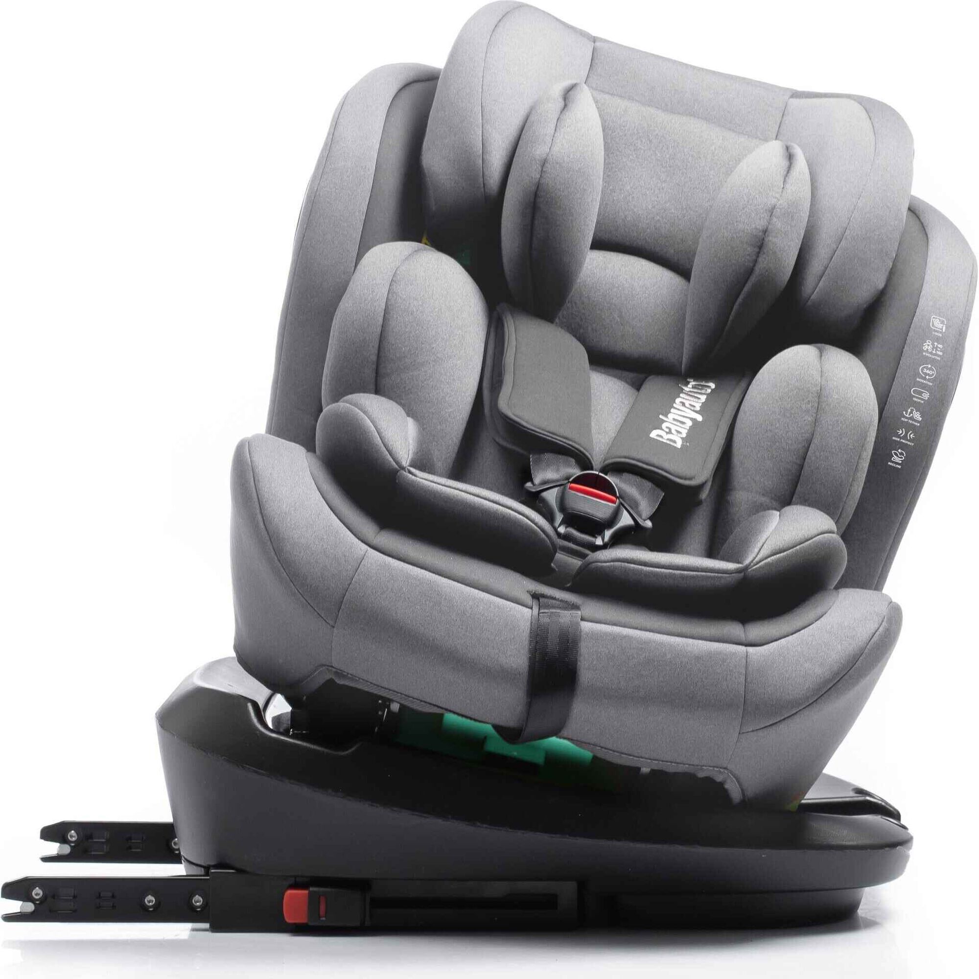 Cadeira Auto I-Size 40-150cm Isofix Rotativa Torna Fix Cinza