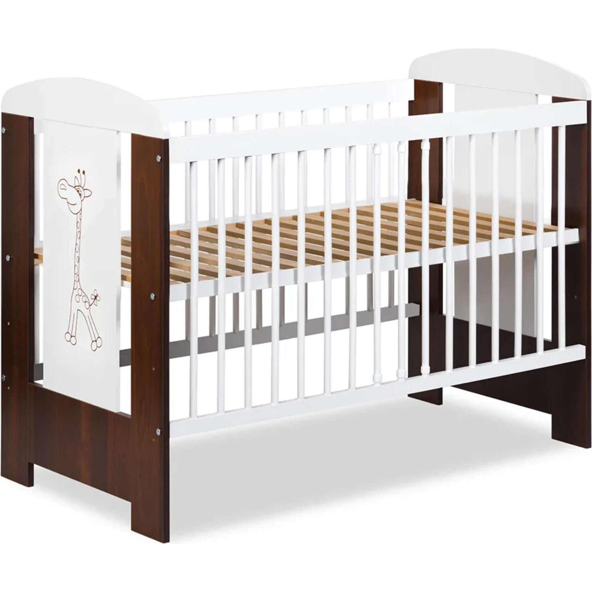 Cama de Grades Nogueira e Branca Girafa Twinko