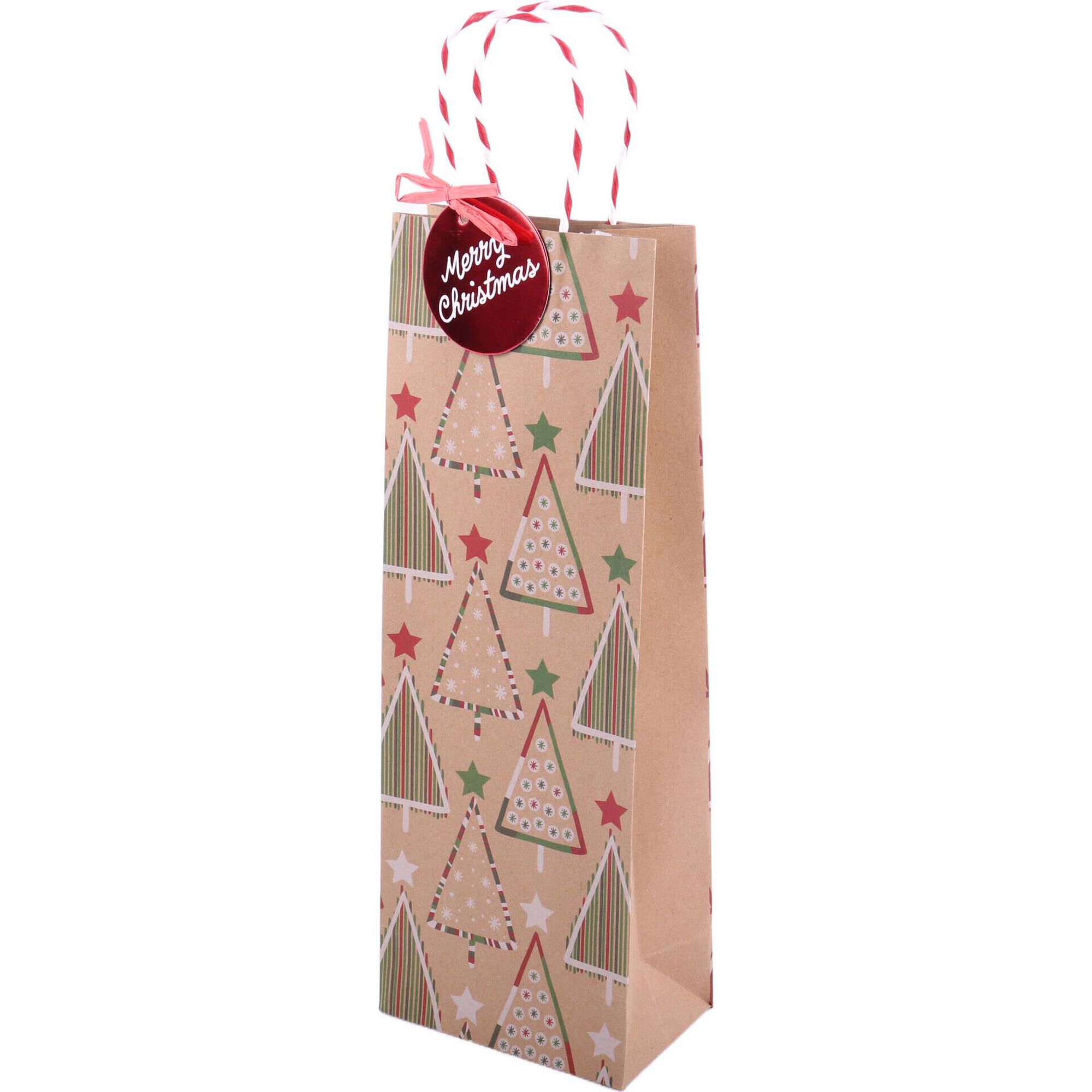 Saco para Presentes Garrafa Christmas Trees