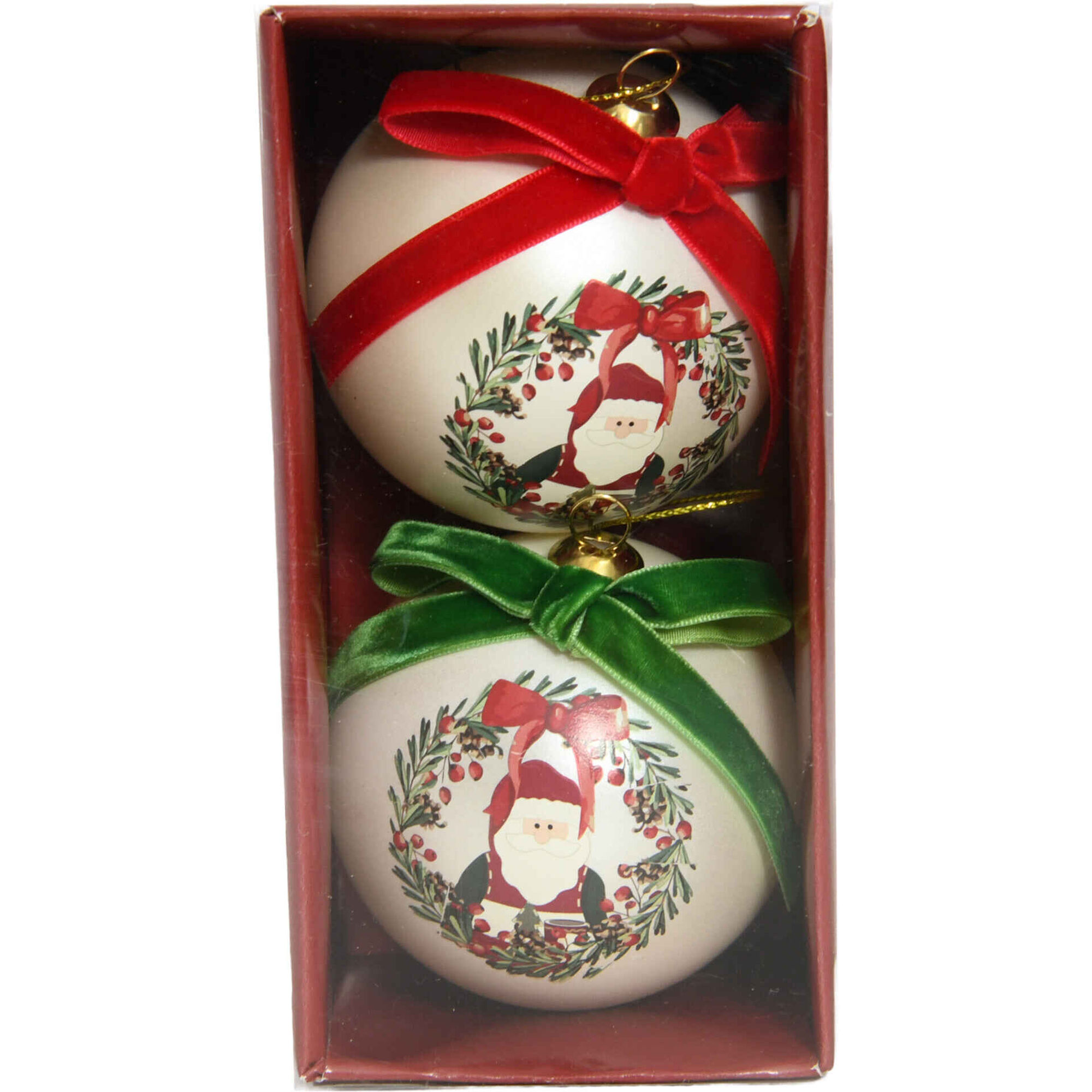 Conjunto 2 Bolas Pai Natal Tradicional Kasa