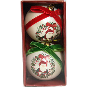 Conjunto 2 Bolas Pai Natal Tradicional Kasa