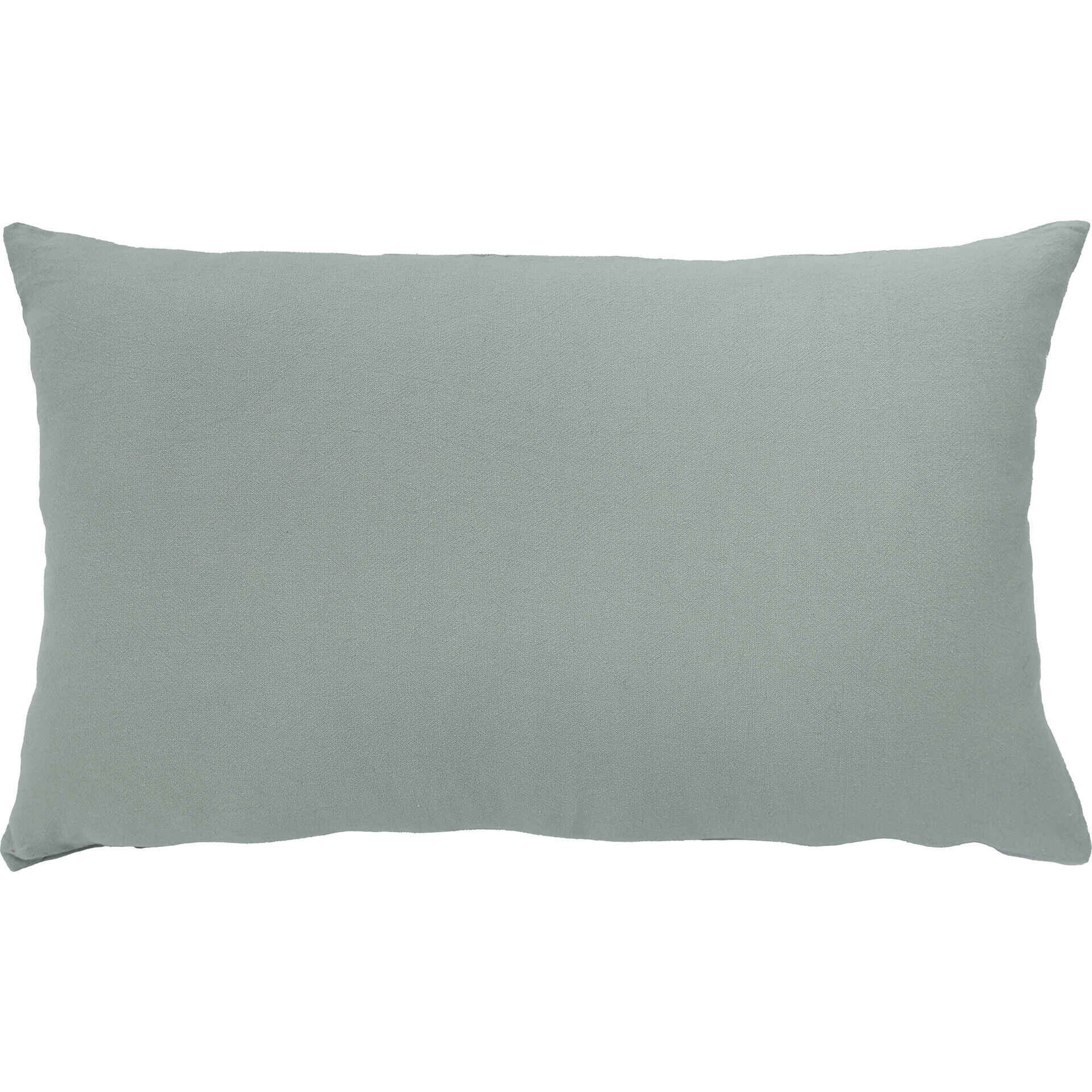 Almofada 30x50cm Flores Bordadas Verde Kasa