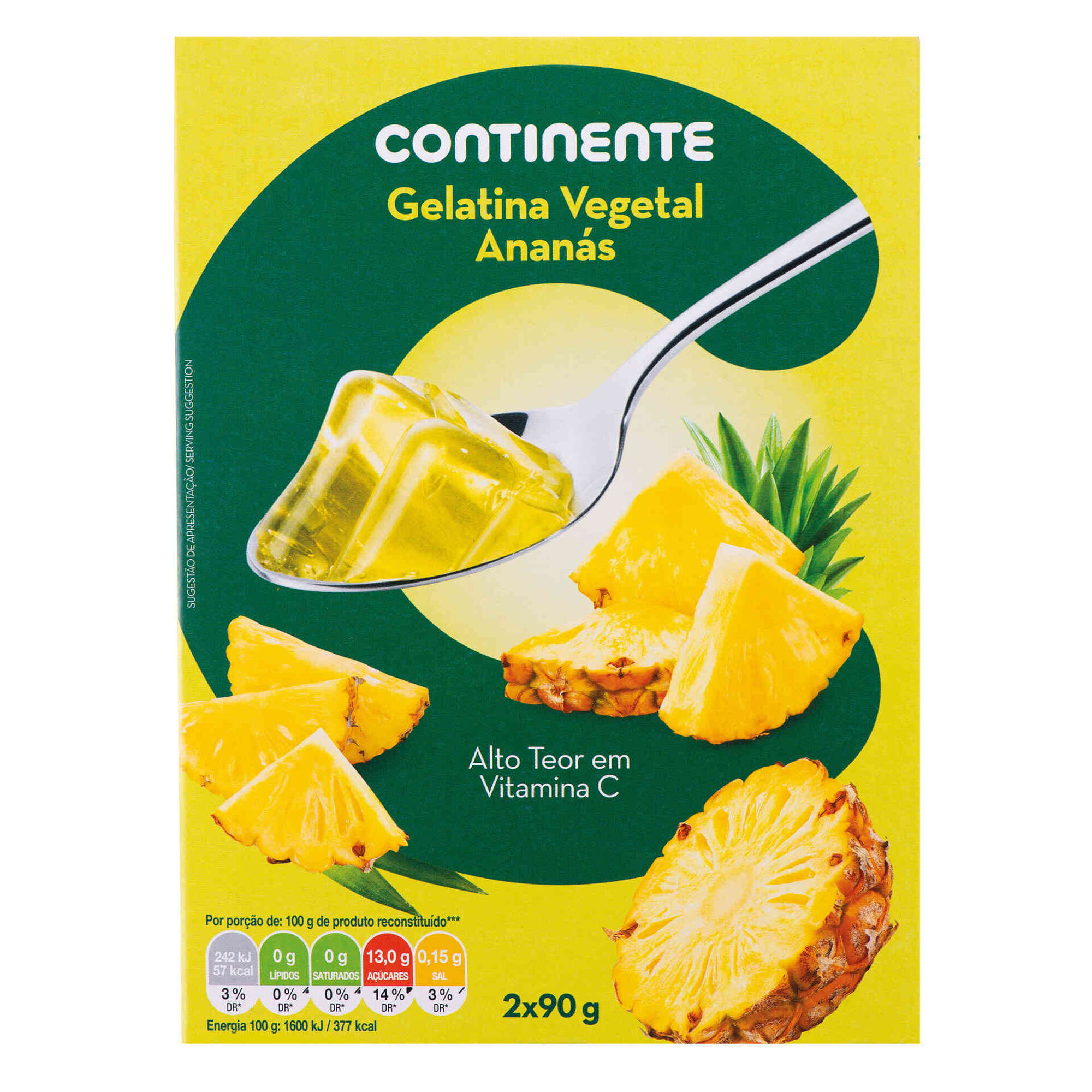 Gelatina Vegetal Ananás emb. 180 gr Continente Continente