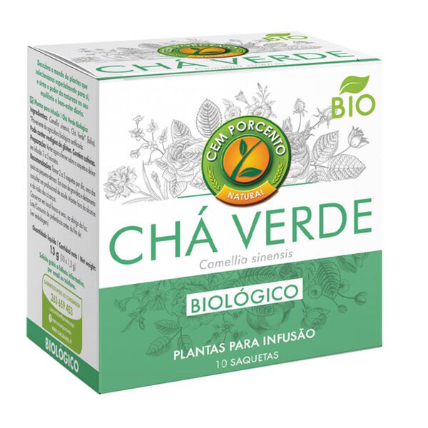 Chá Verde Saquetas Cem Porcento