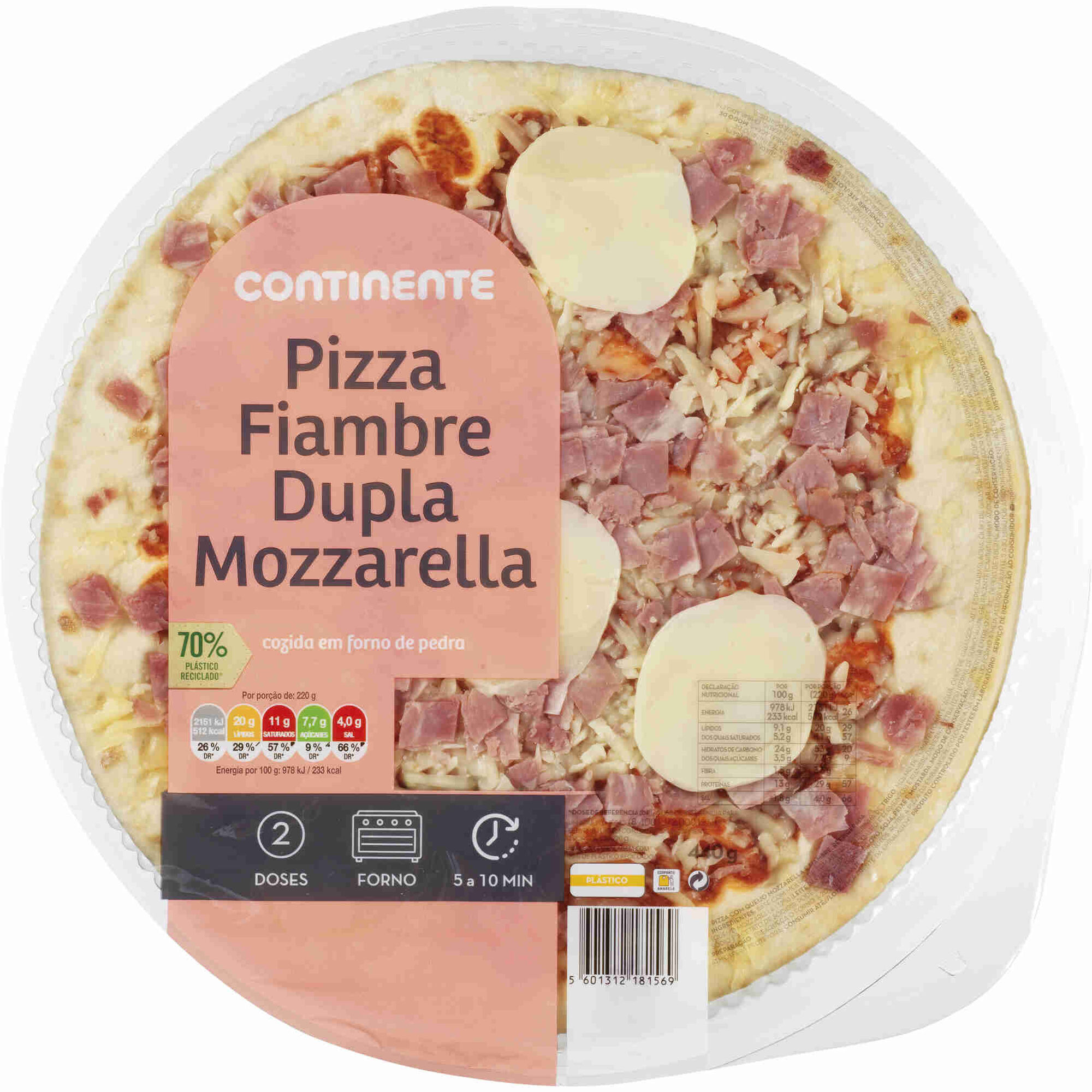 Pizza Fresca de Fiambre e Dupla Mozzarella