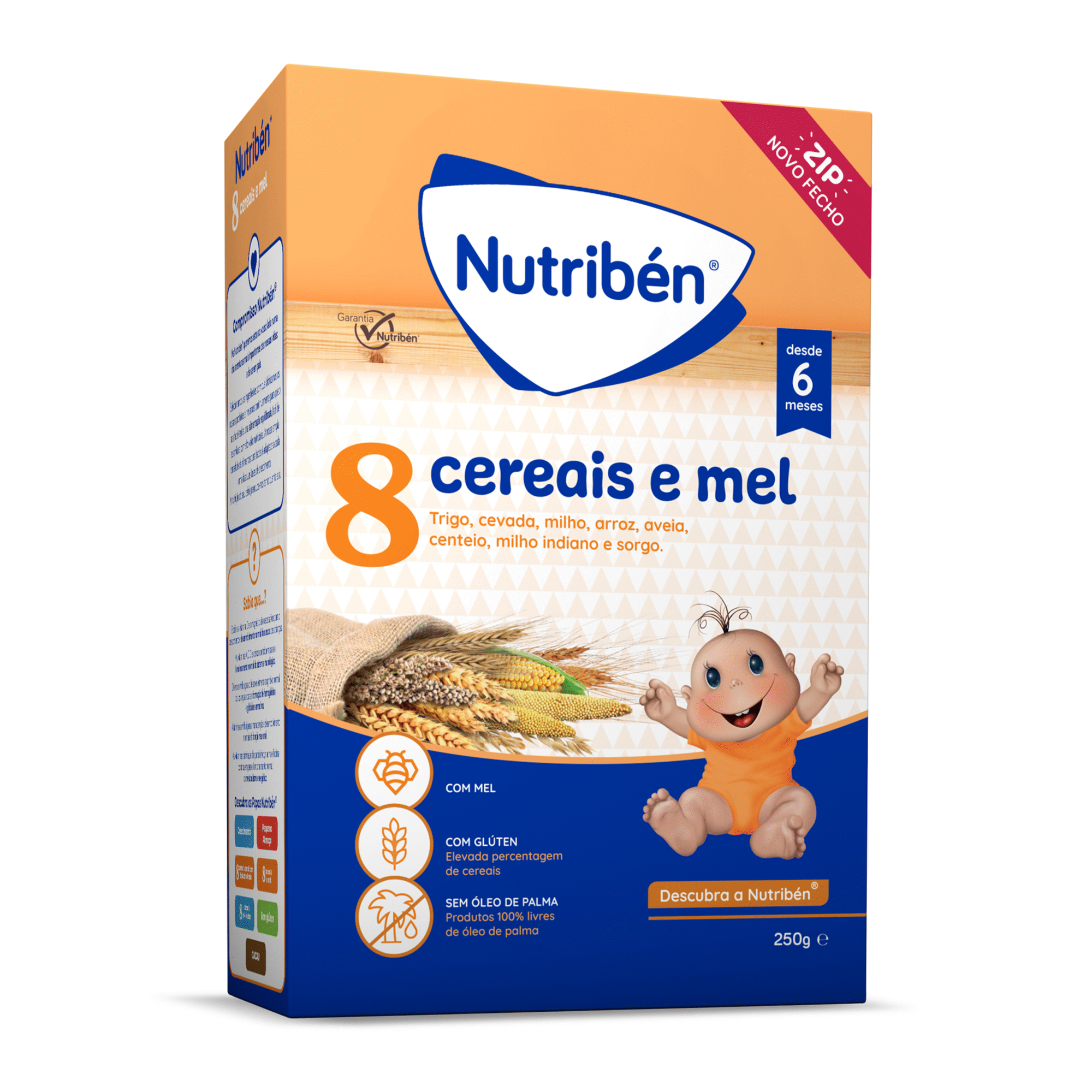 Papa Infantil Farinha Não Láctea 8 Cereais e Mel +6M