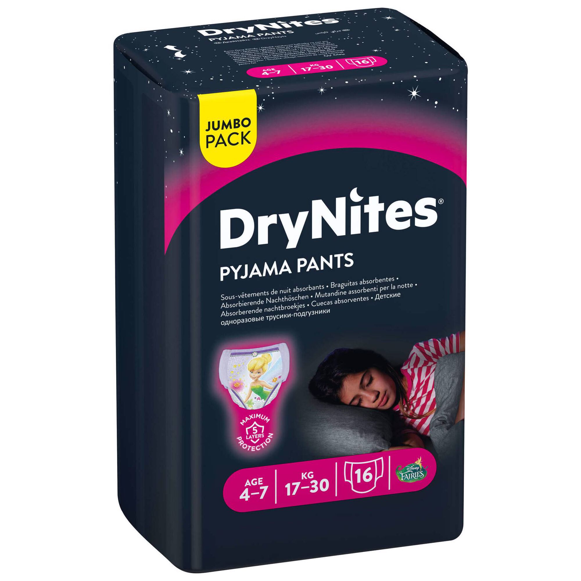 Cuecas DryNites Menina 17-30kg 4-7 Anos Cuecas DryNites Menina 17-30kg 4-7 Anos