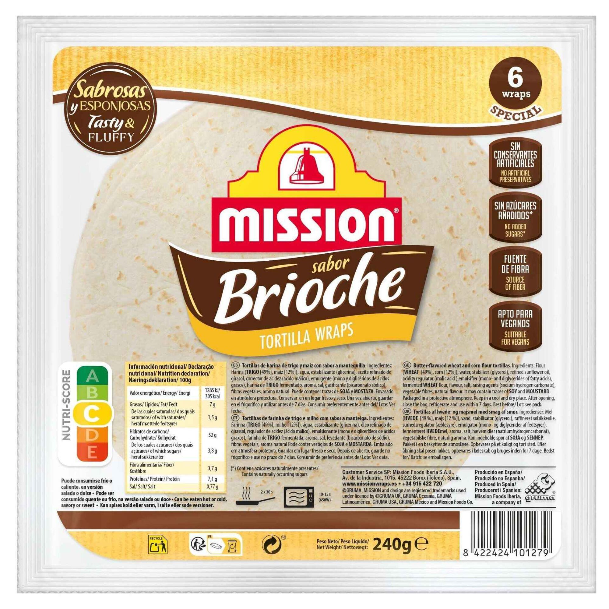Tortilhas Wraps Brioche Mission