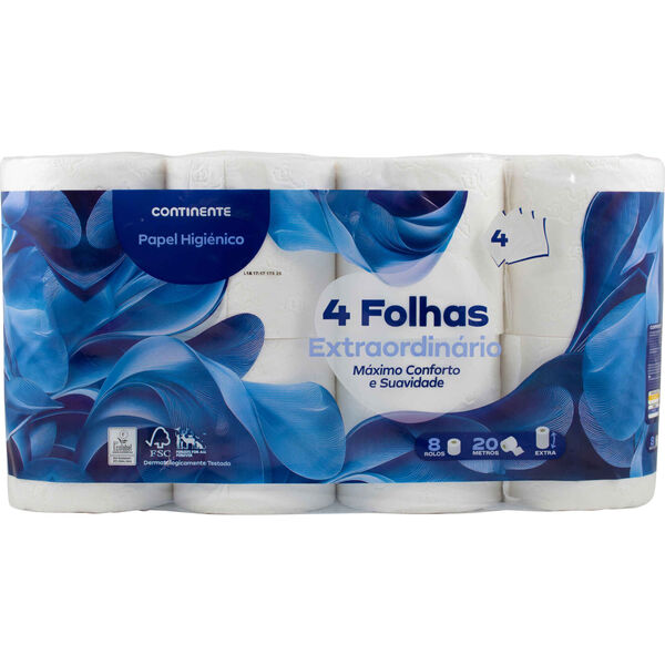 Papel Higiénico 4 Folhas Extraordinário Continente