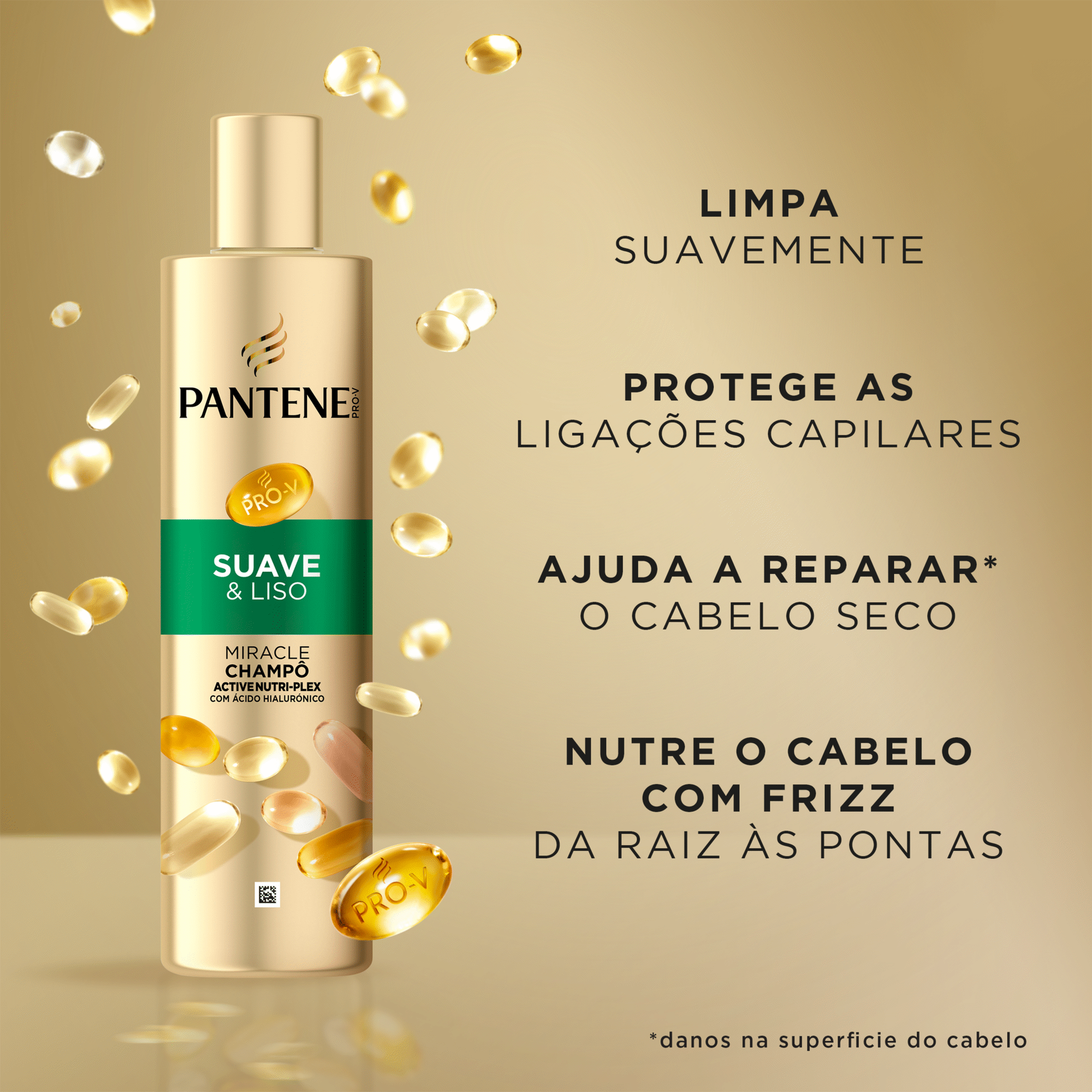 Champ&ocirc; Pro-V Active Nutri-Plex Miracle Suave e Liso Pantene
