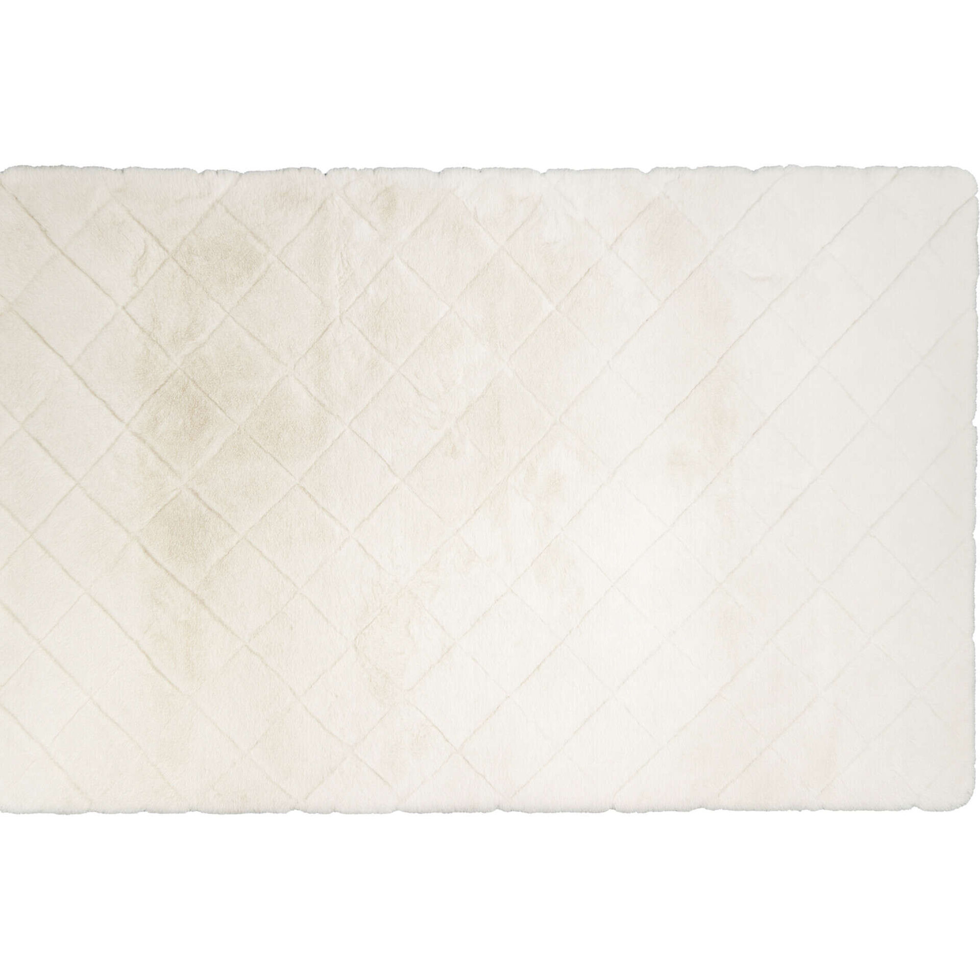 Tapete Pelo Losangos 60x90cm Branco