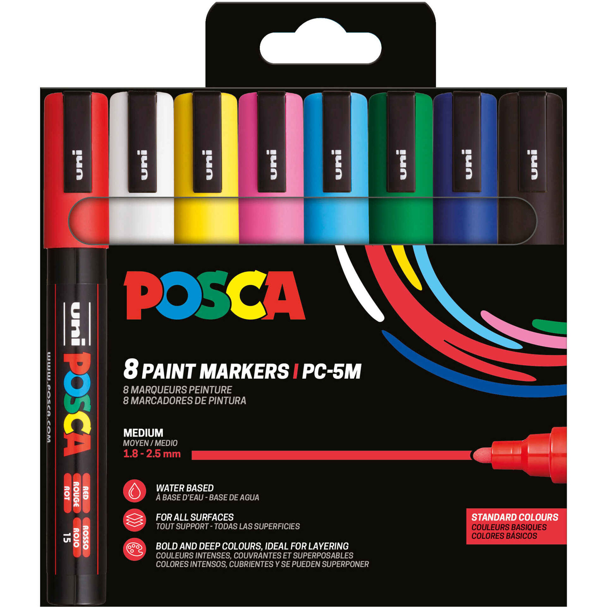 Marcador Posca Pc-5M 8P Basic 8Un Uni