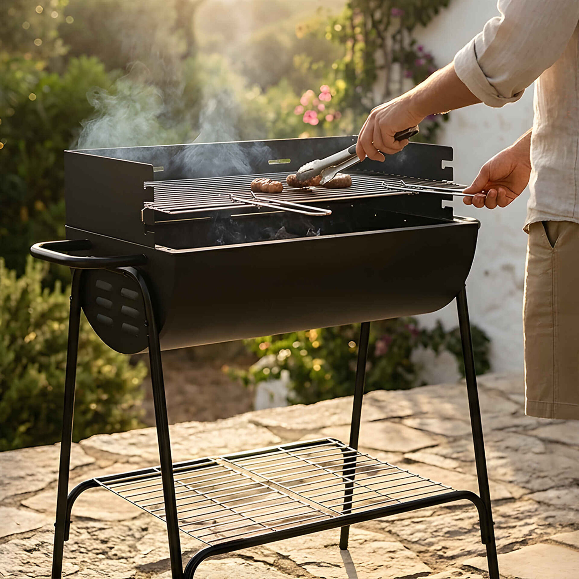 Barbecue Carv&atilde;o 92x56x88,5cm Preto Portim&atilde;o BBQ Collection