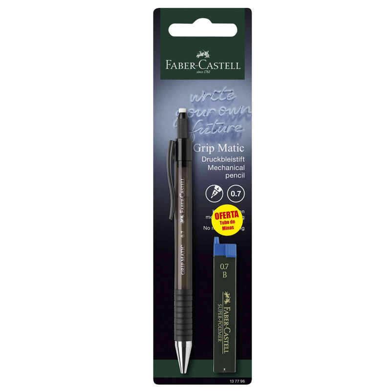 Lapiseira Grip Matic 0,7mm e Minas B Faber-Castell
