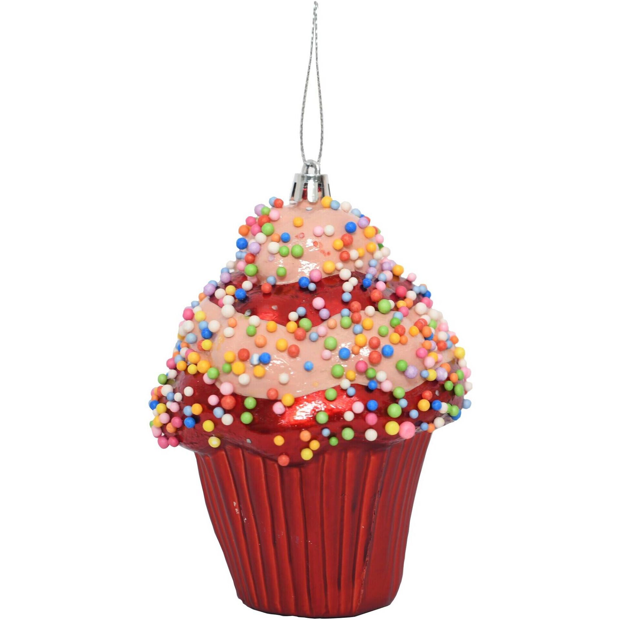 Ornamento Cupcake Espuma Vermelho