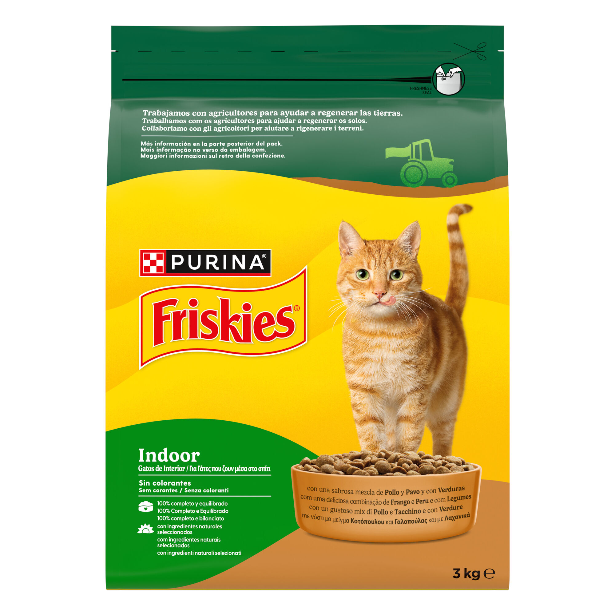 Ra&ccedil;&atilde;o para Gato Adulto de Interior Frango, Peru e Legumes Purina Friskies