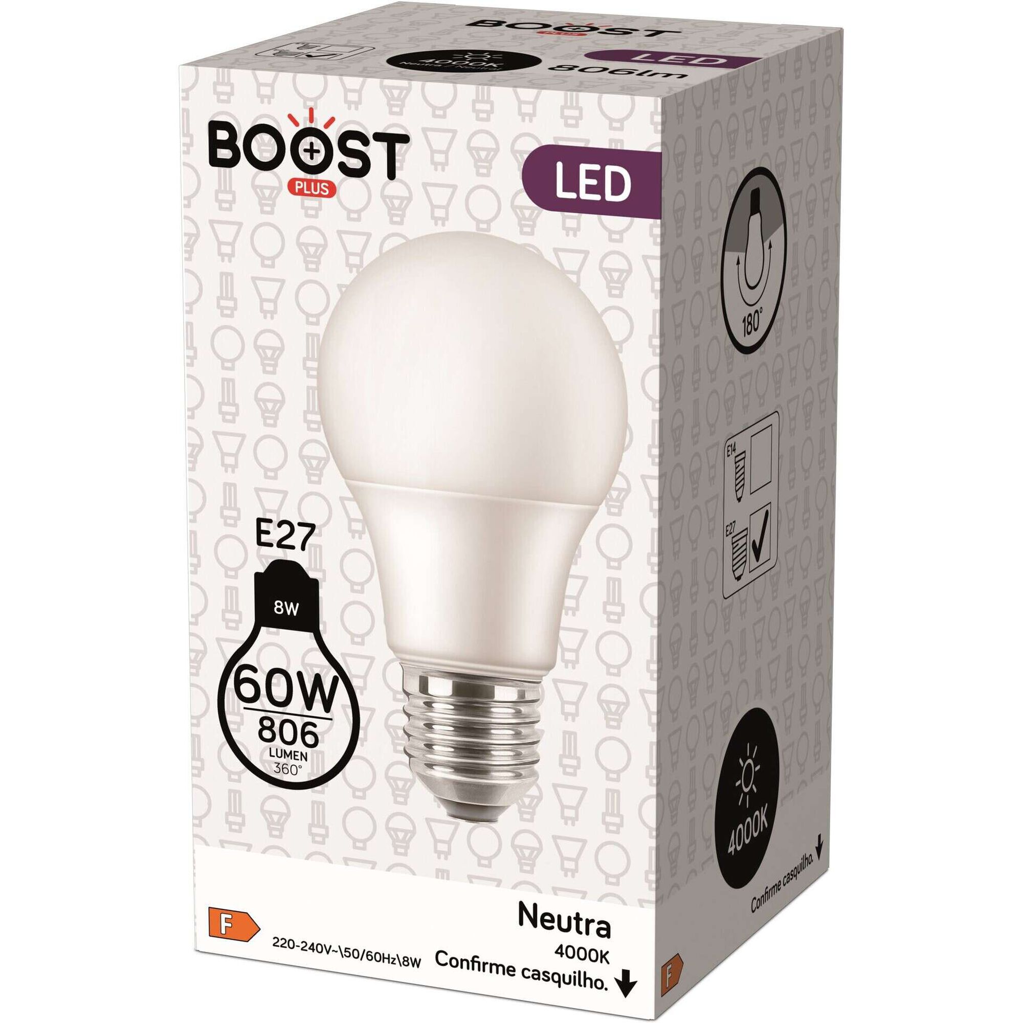L&acirc;mpada LED Basic Standard E27 4000K 60W Boost