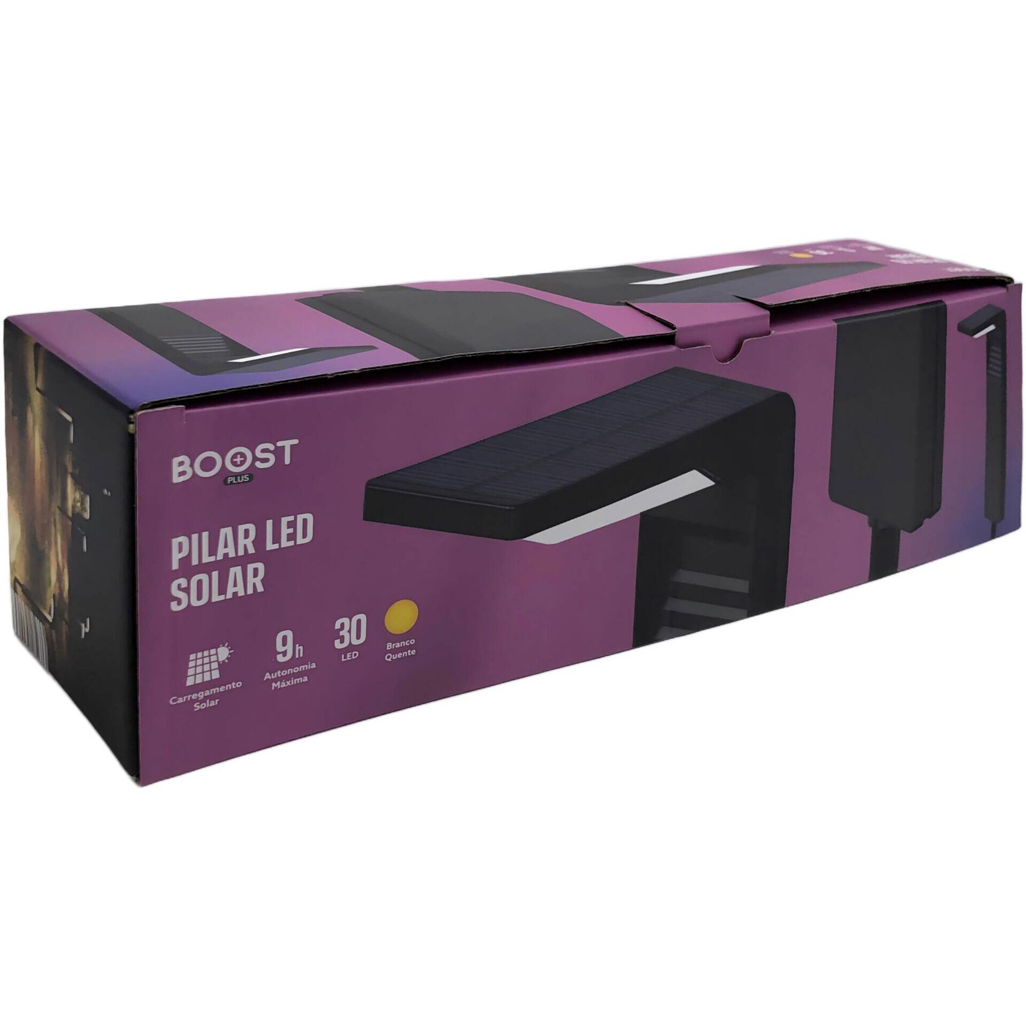 Pilar LED Solar Preto Boost