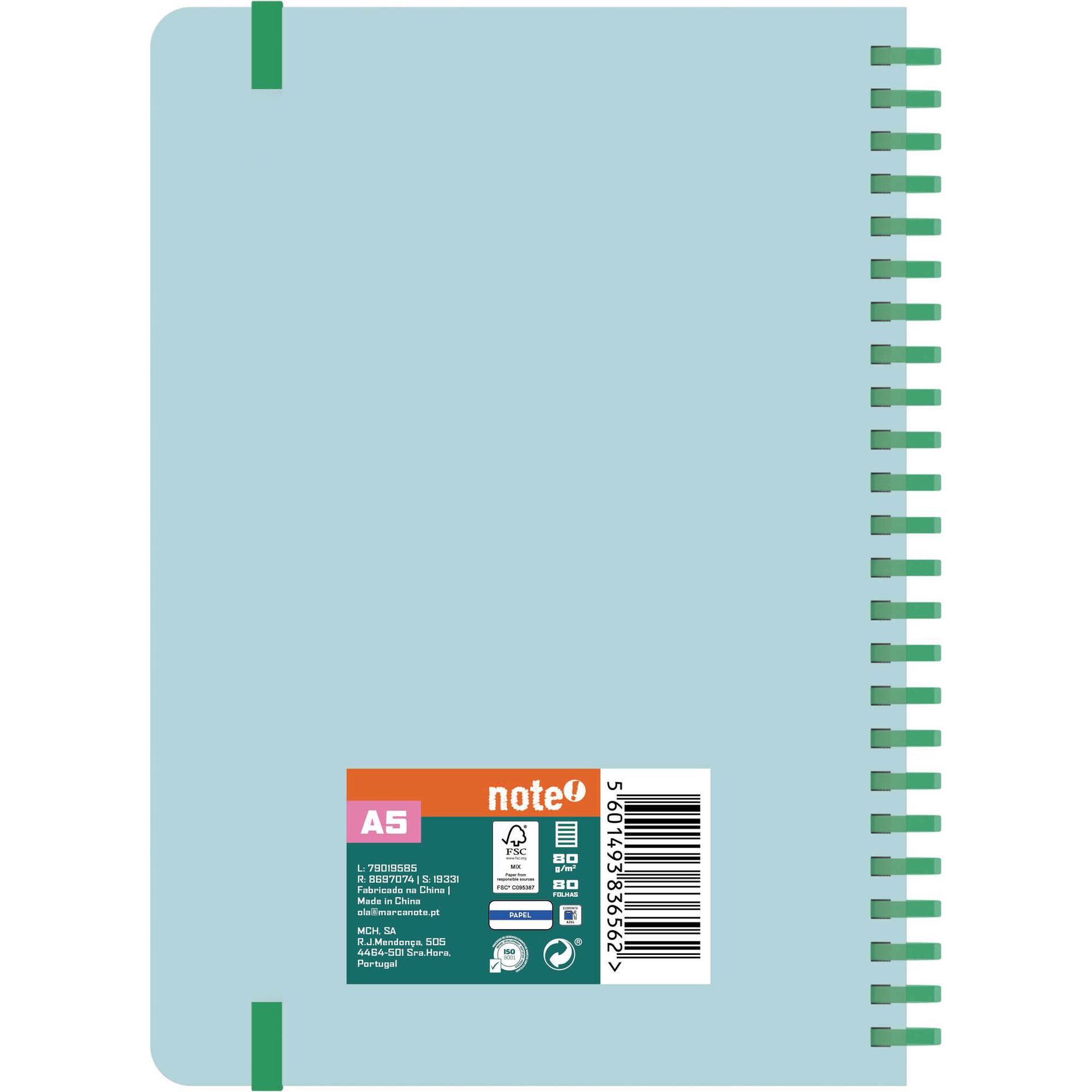 Caderno A5 Soft 80 Folhas Pautado (v&aacute;rias cores) Note!