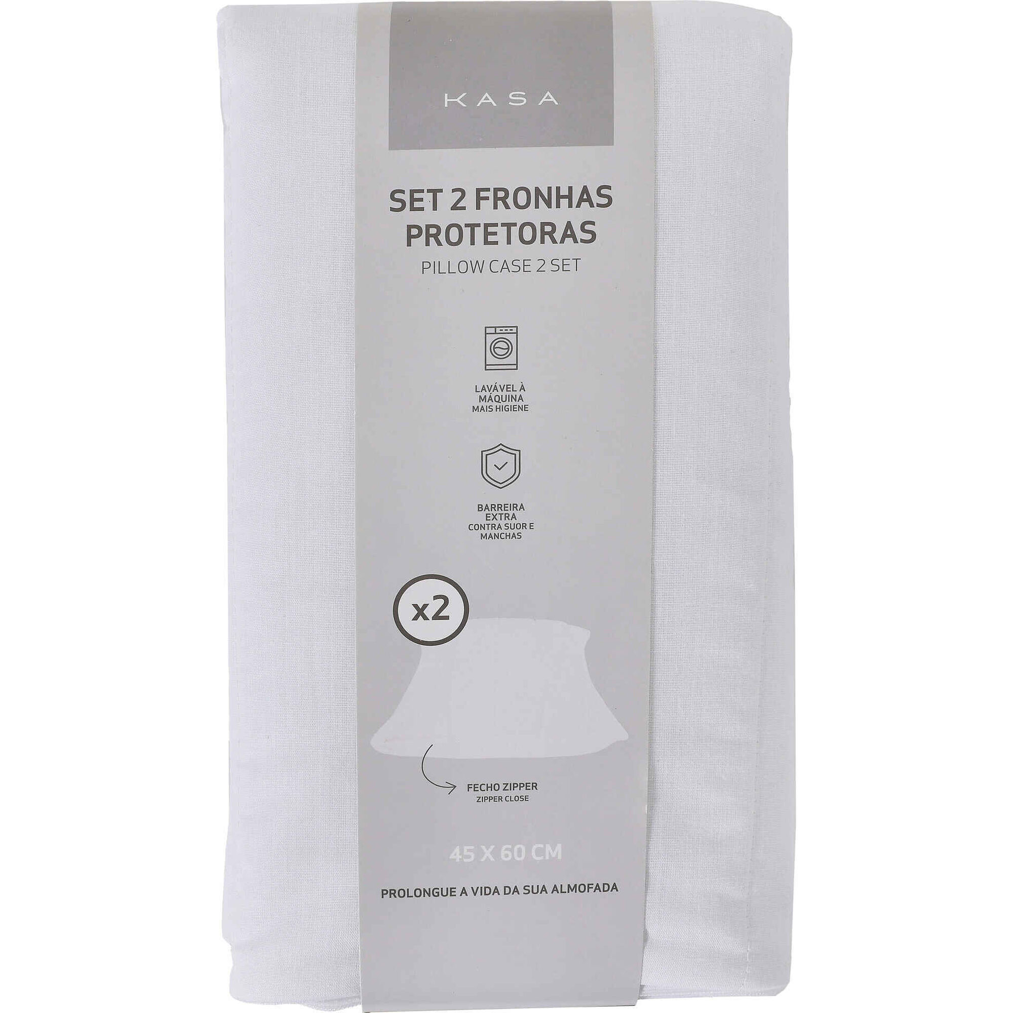Conjunto 2 Fronhas Protetoras Refrescantes 45x60cm com Fecho Kasa