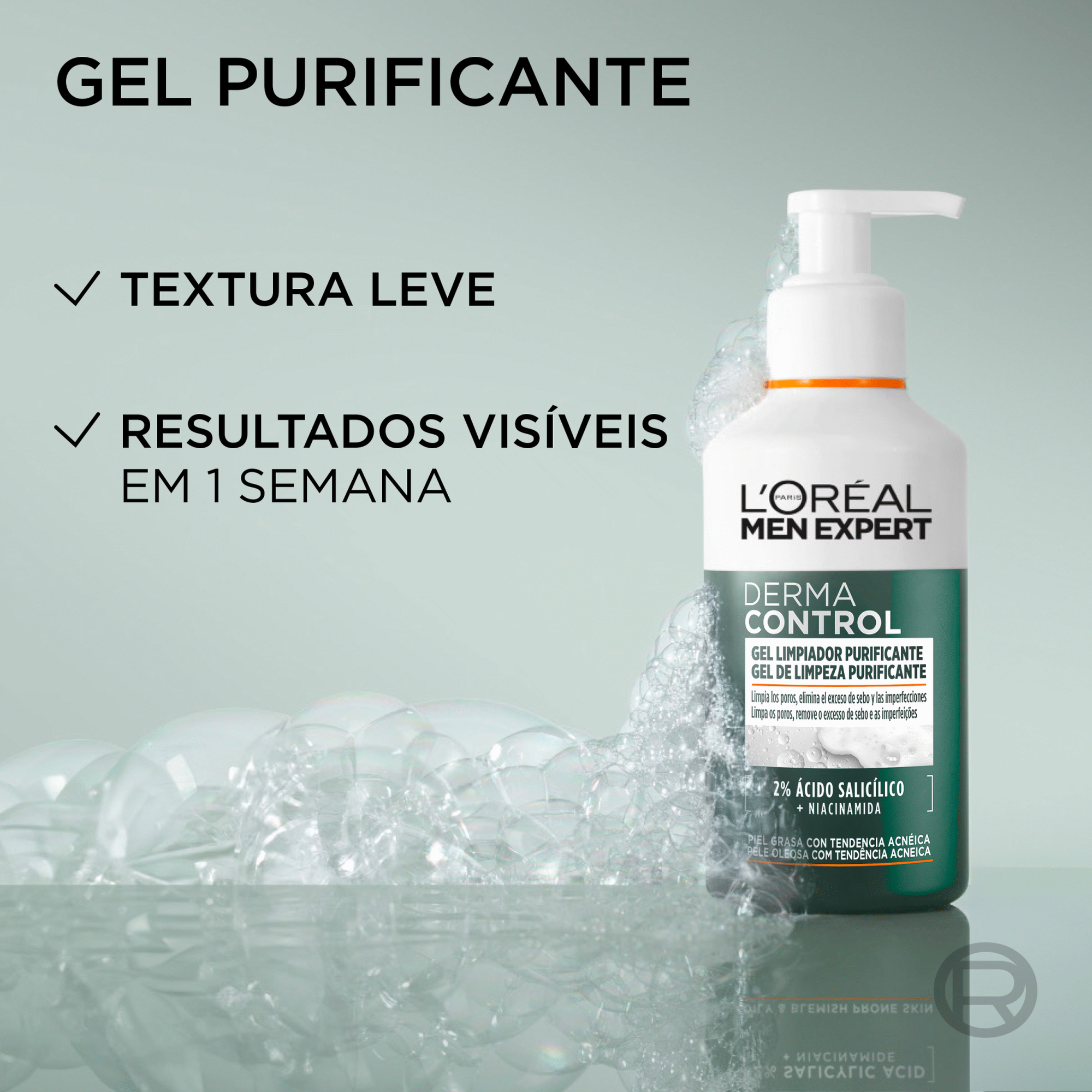 Gel de Limpeza Derma Control Purificante L'Or&eacute;al Paris Men Expert
