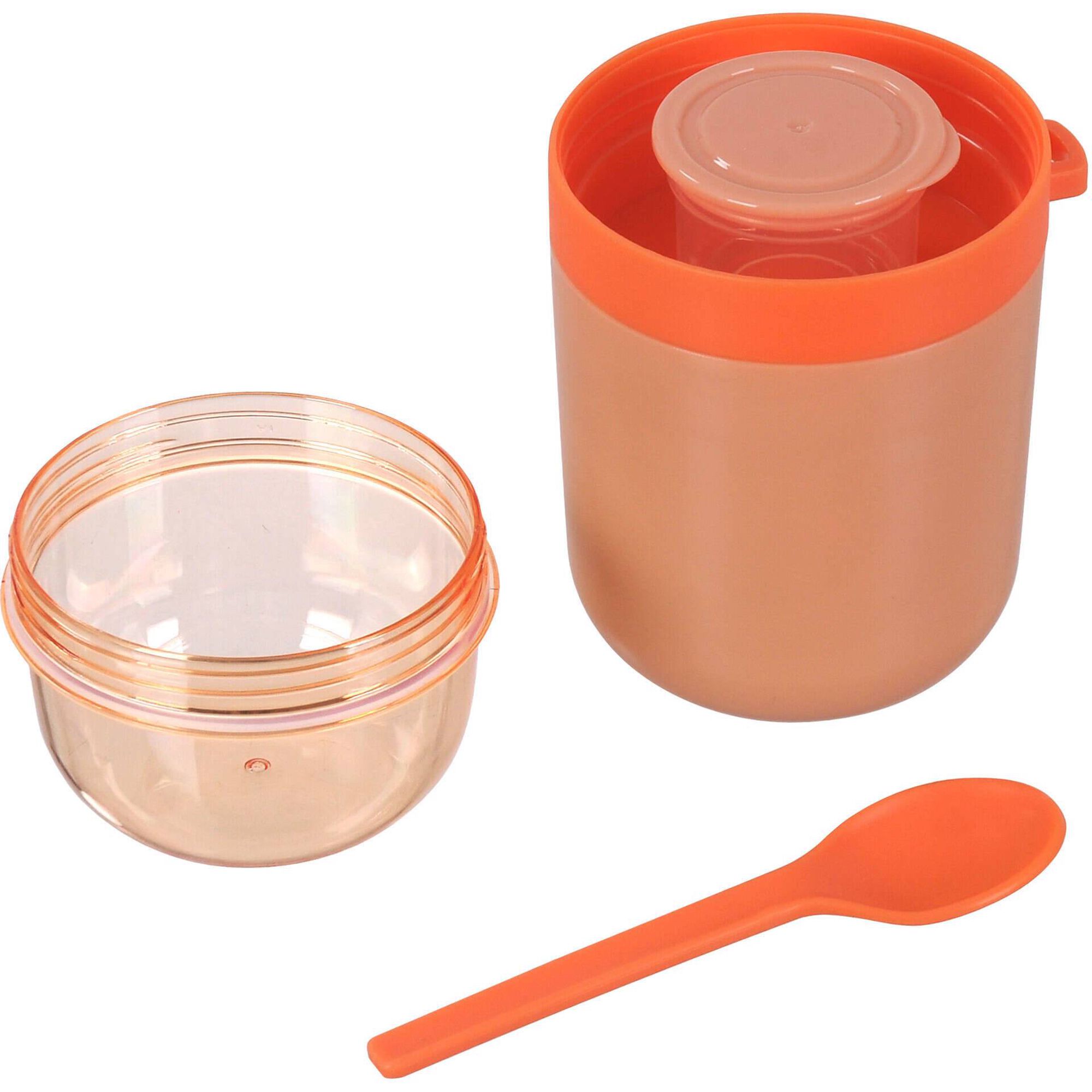 Ta&ccedil;a para Iogurte com Divis&oacute;rias e Colher Laranja