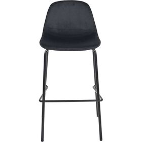 Conjunto de 2 Cadeiras Estofadas Bar Preta Giulia