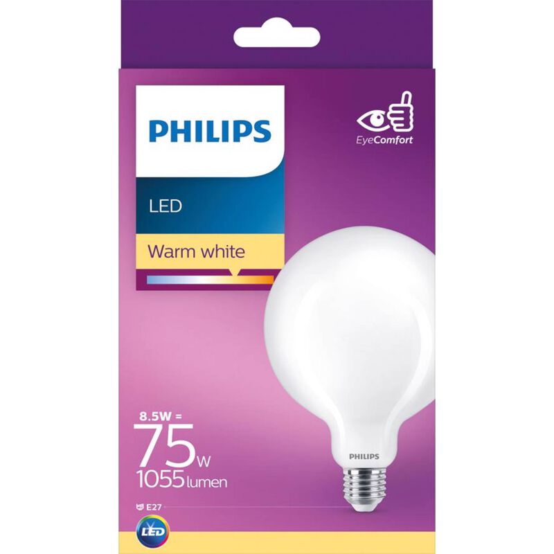 Lâmpada LED Globo 120mm E27 2700K 75W Philips