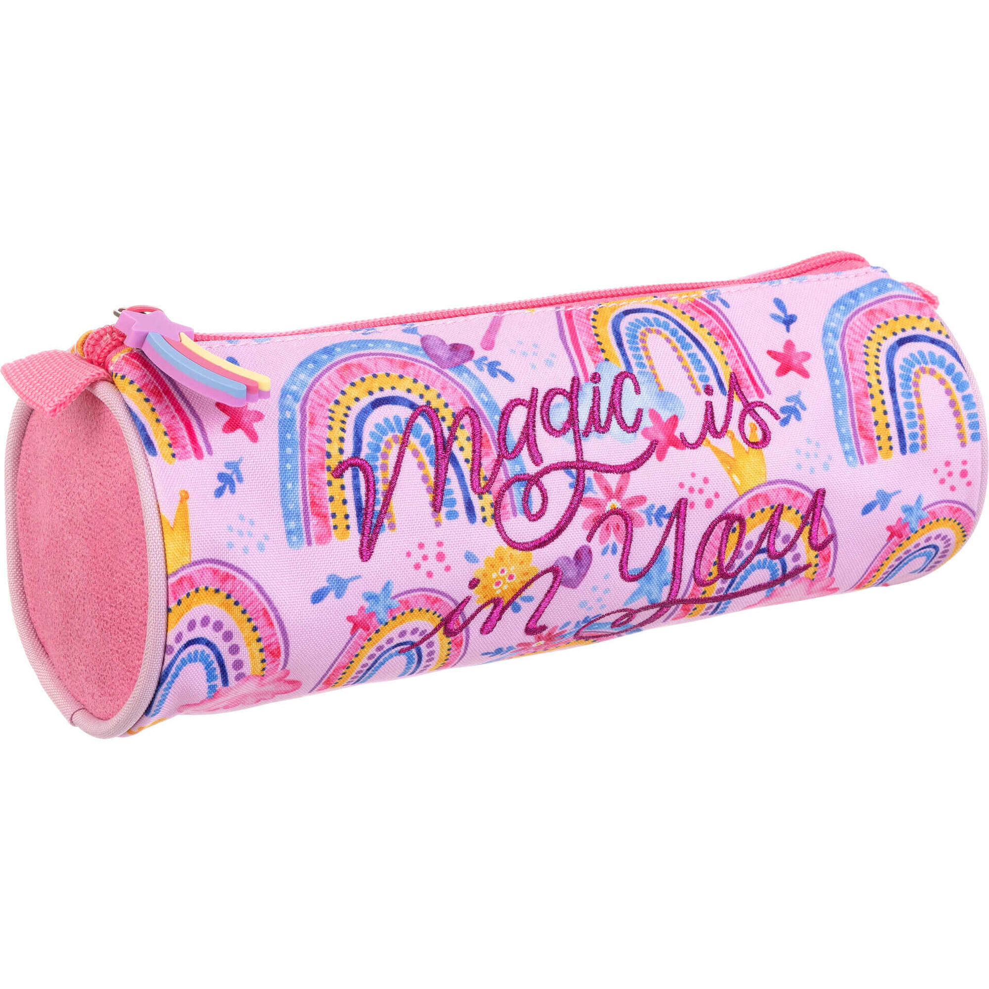 Estojo Redondo Rosa Unicorn