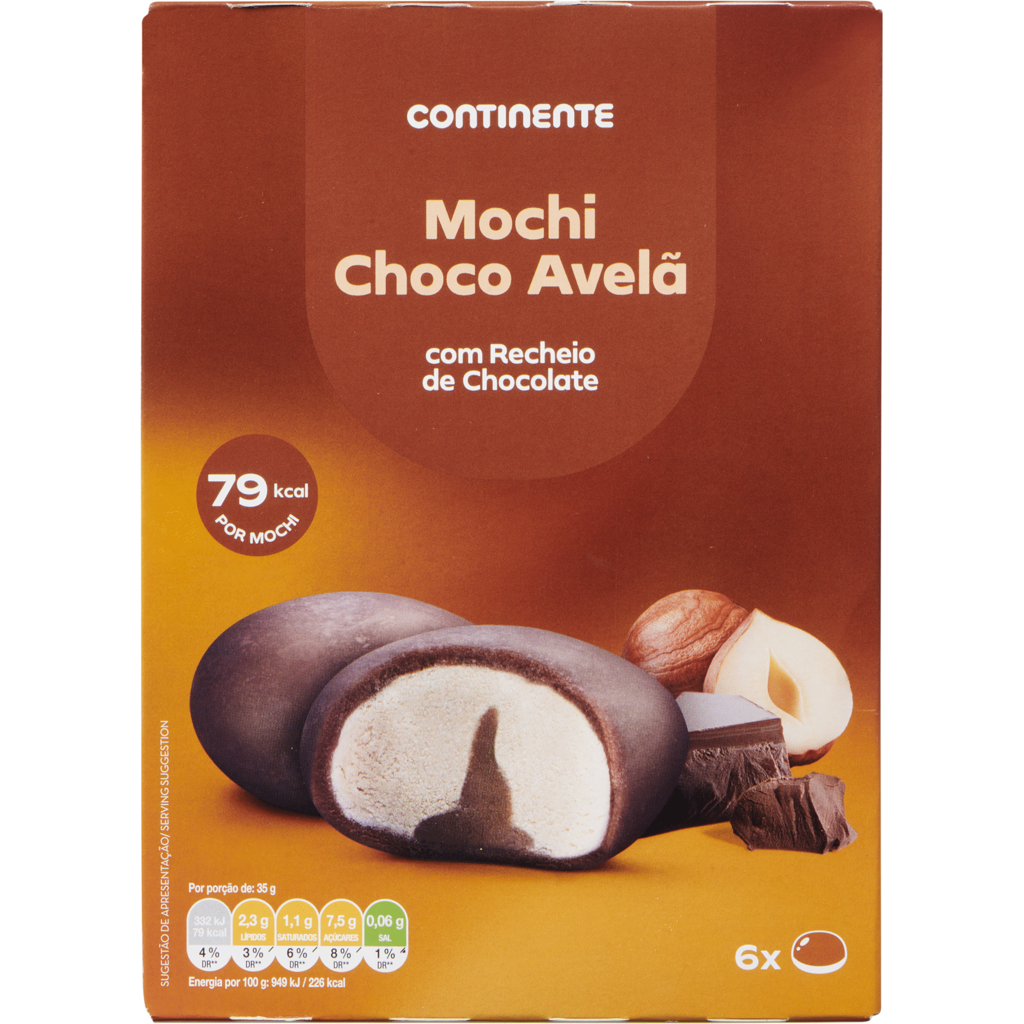 Gelado Mochi Avelã com Recheio Chocolate Gelado Mochi Avelã com Recheio Chocolate