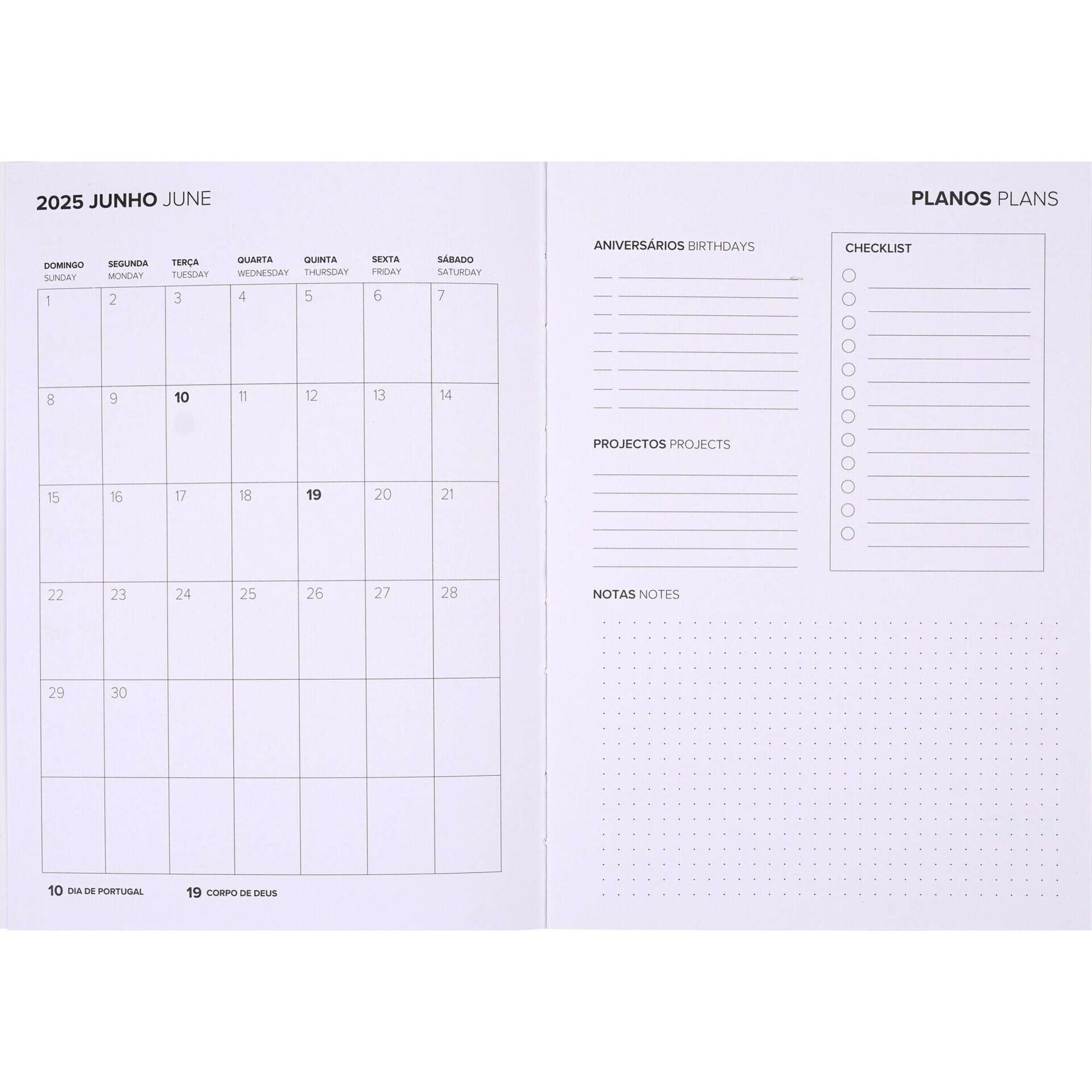 Agenda Semanal A5 com Elástico Plan (vários modelos)