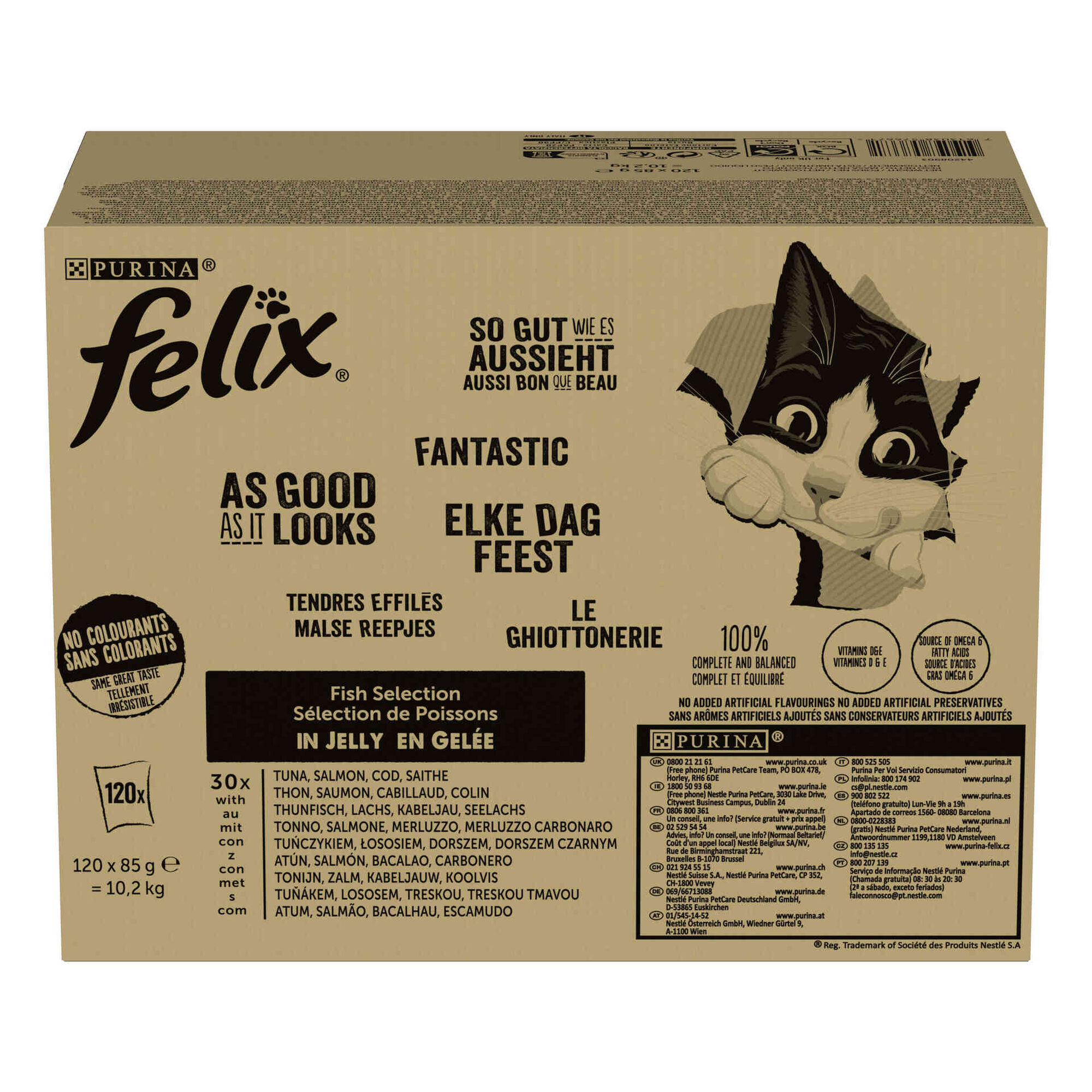 Comida H&uacute;mida para Gato Adulto Fantastic Purina Felix