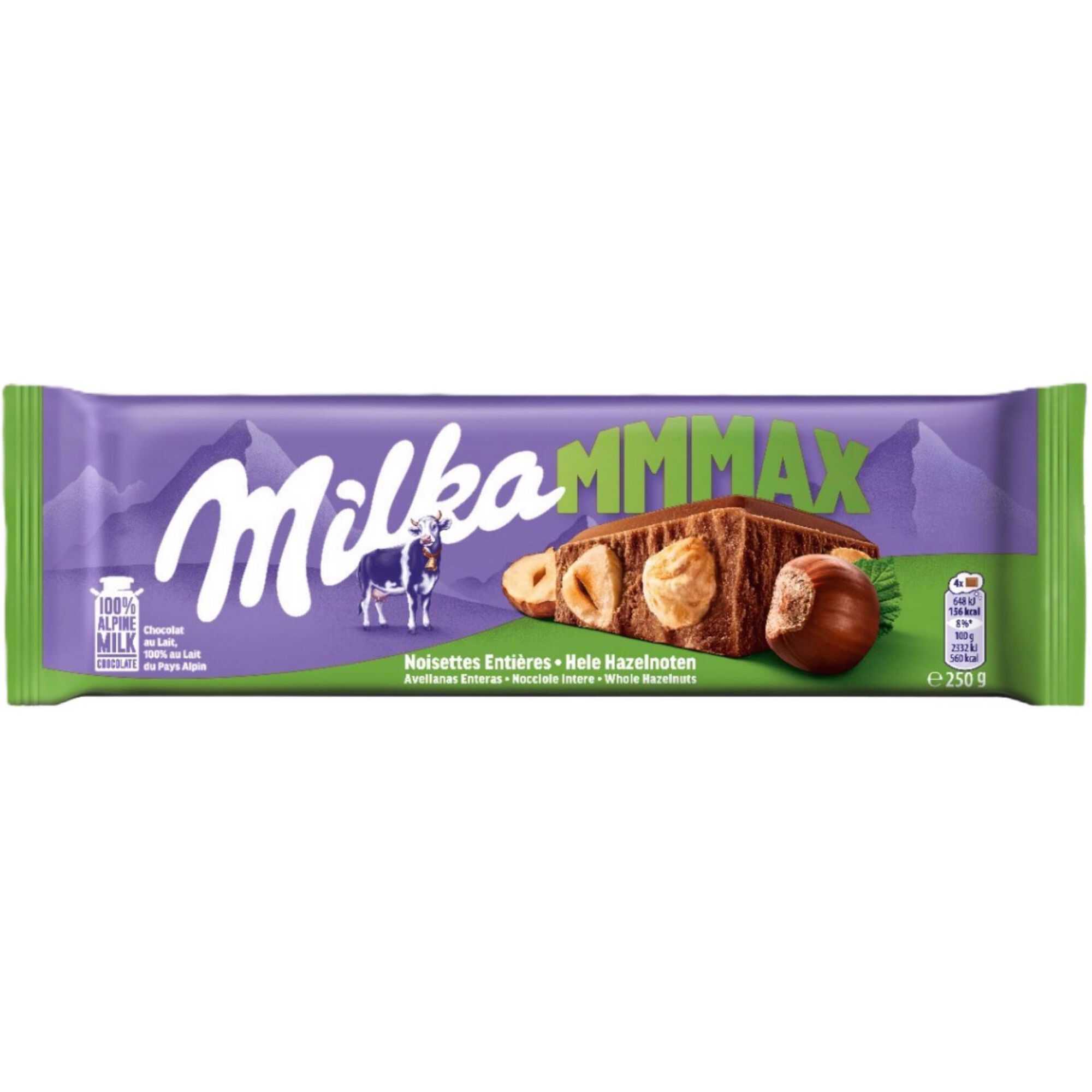 Tablete de Chocolate de Leite com Avel&atilde;s Inteiras Milka