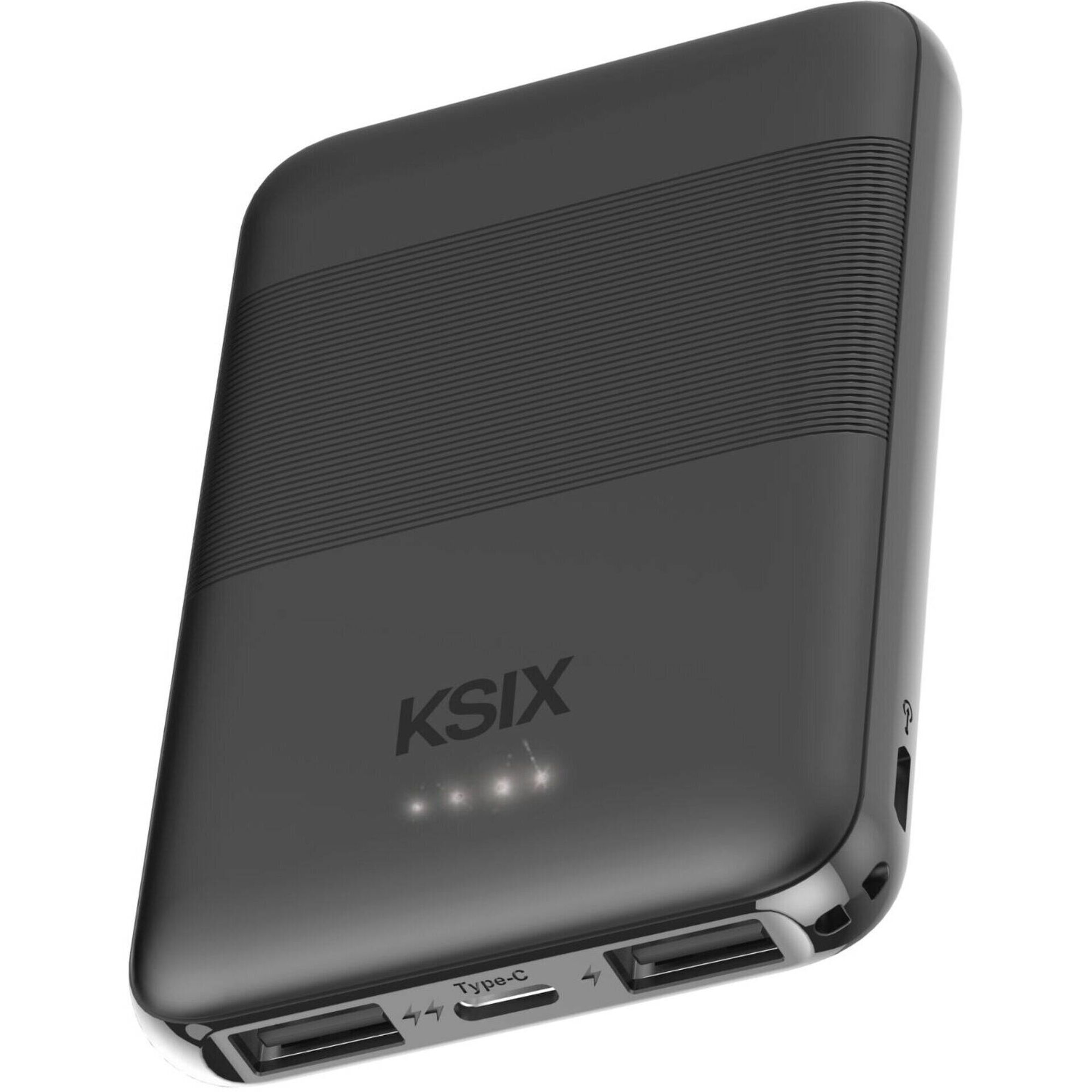 Powerbank Slim 5.000 mAh 10 W USB-A e USB-C Preto Ksix