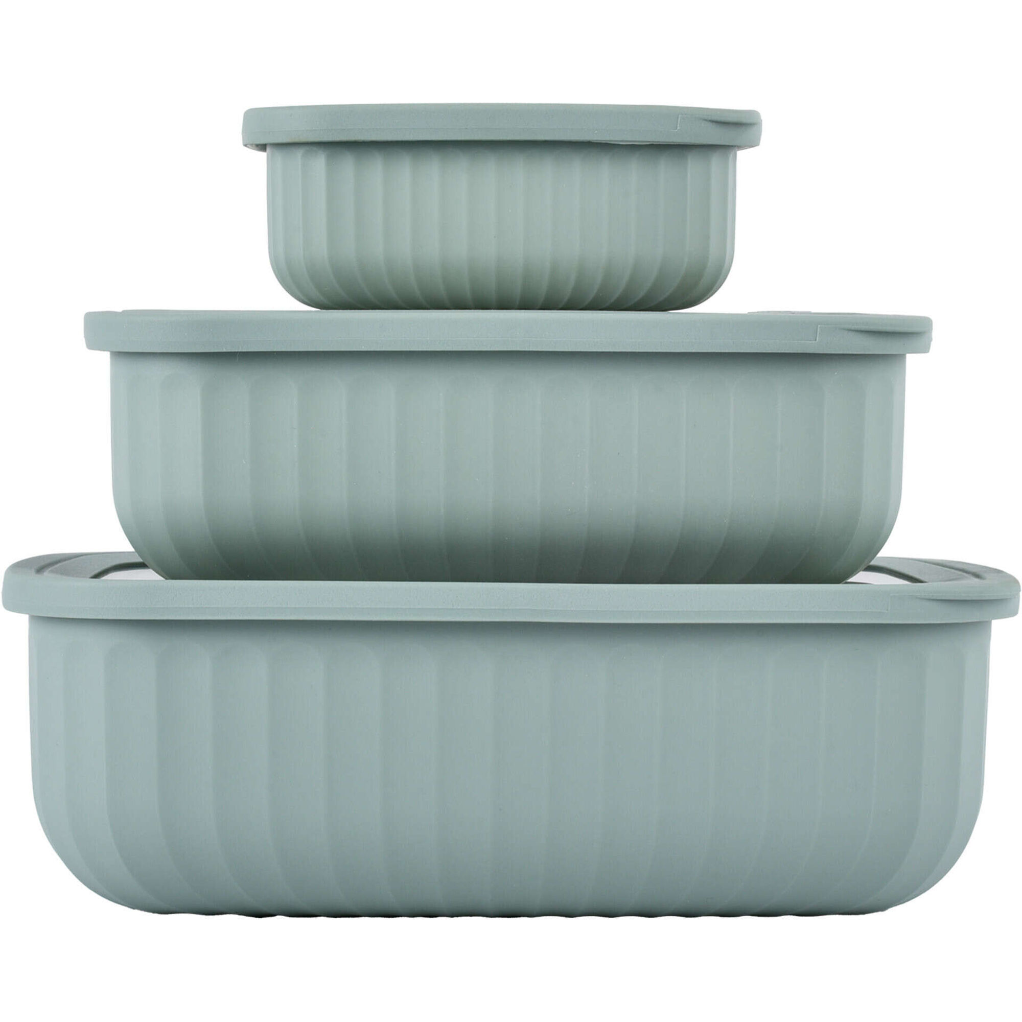 Conjunto 3 Caixas Herm&eacute;ticas Cinza Ceramic Colors Kasa