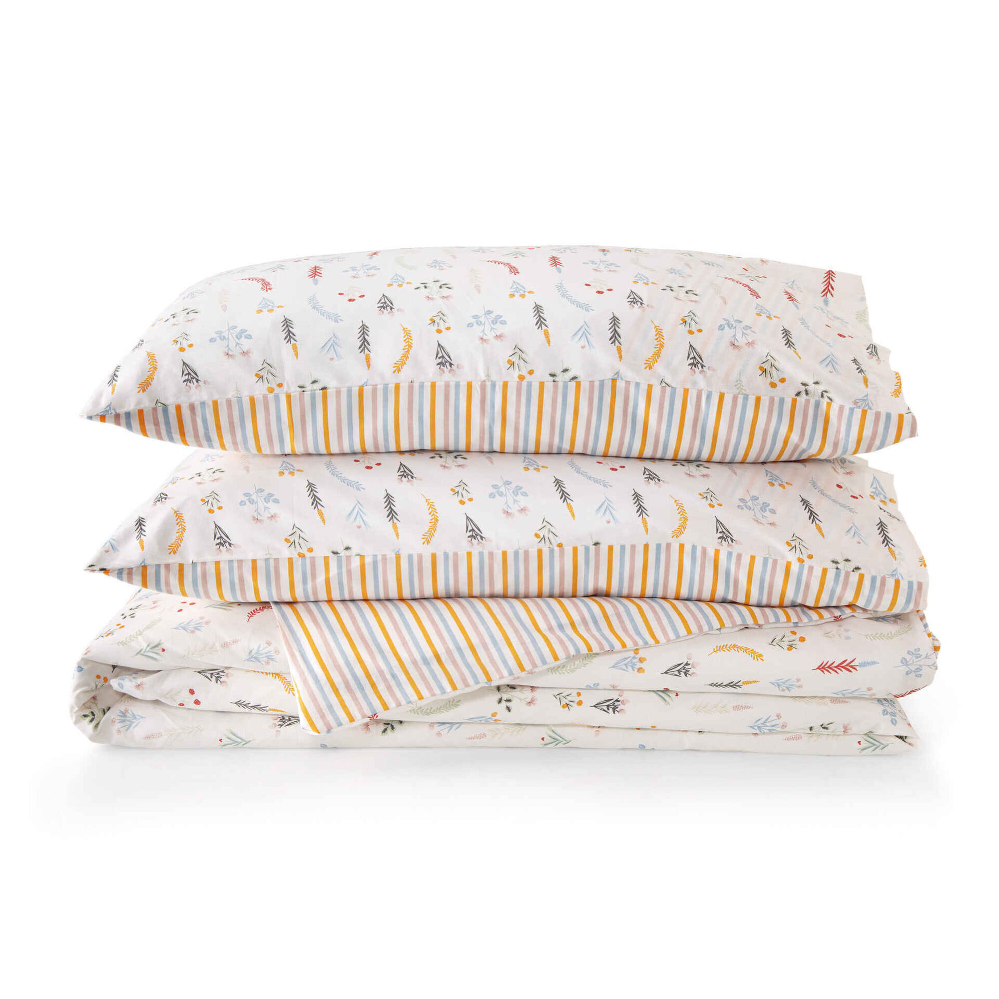 Conjunto Capa Edredão Algodão Branco com Flores Inbloom Conjunto Capa Edredão Algodão Branco com Flores Inbloom
