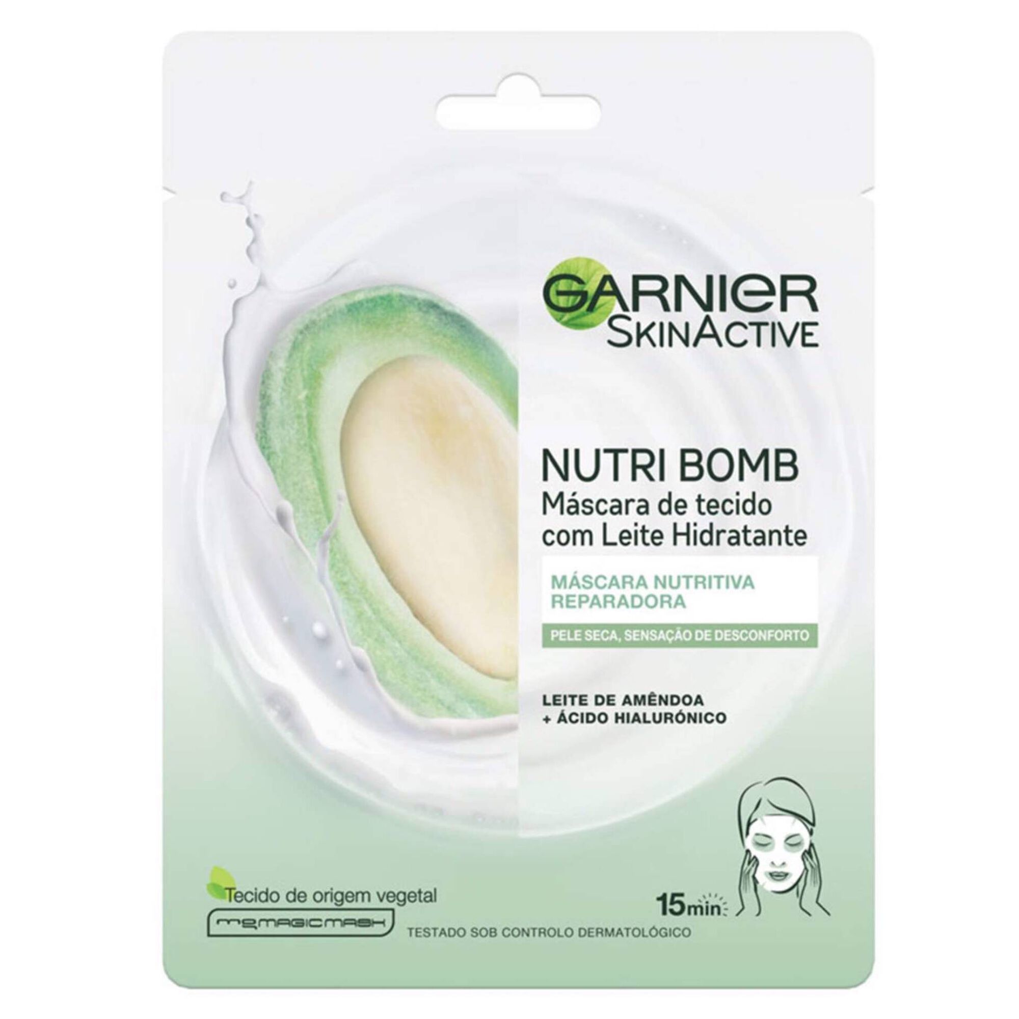 Máscara Facial de Tecido Skin Active Leite de Amêndoa Máscara Facial de Tecido Skin Active Leite de Amêndoa
