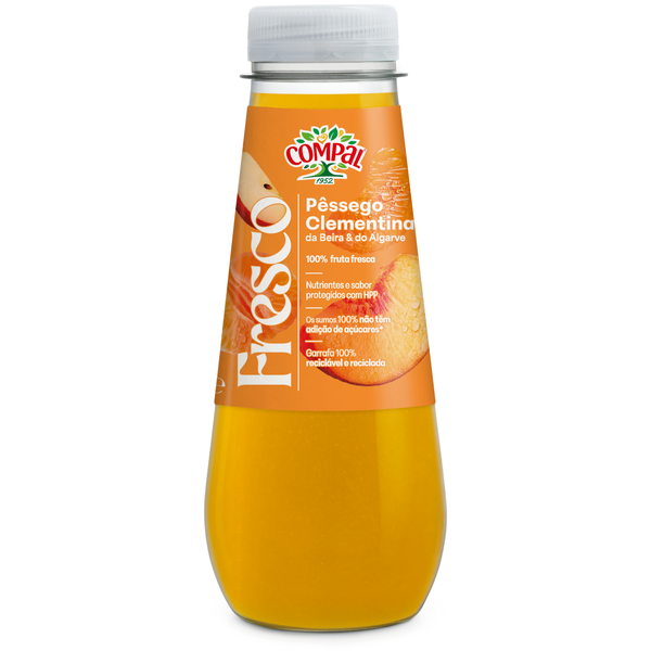 Sumo Pêssego da Beira e Clementina do Algarve Compal Fresco