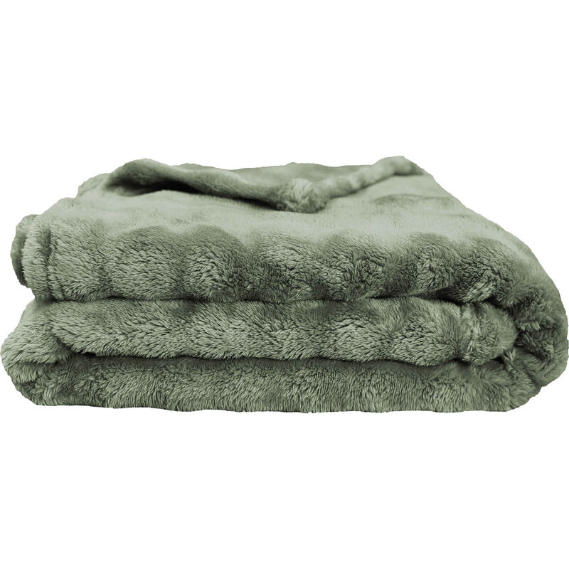 Manta Flanela Bubble 130x160cm Verde Kasa