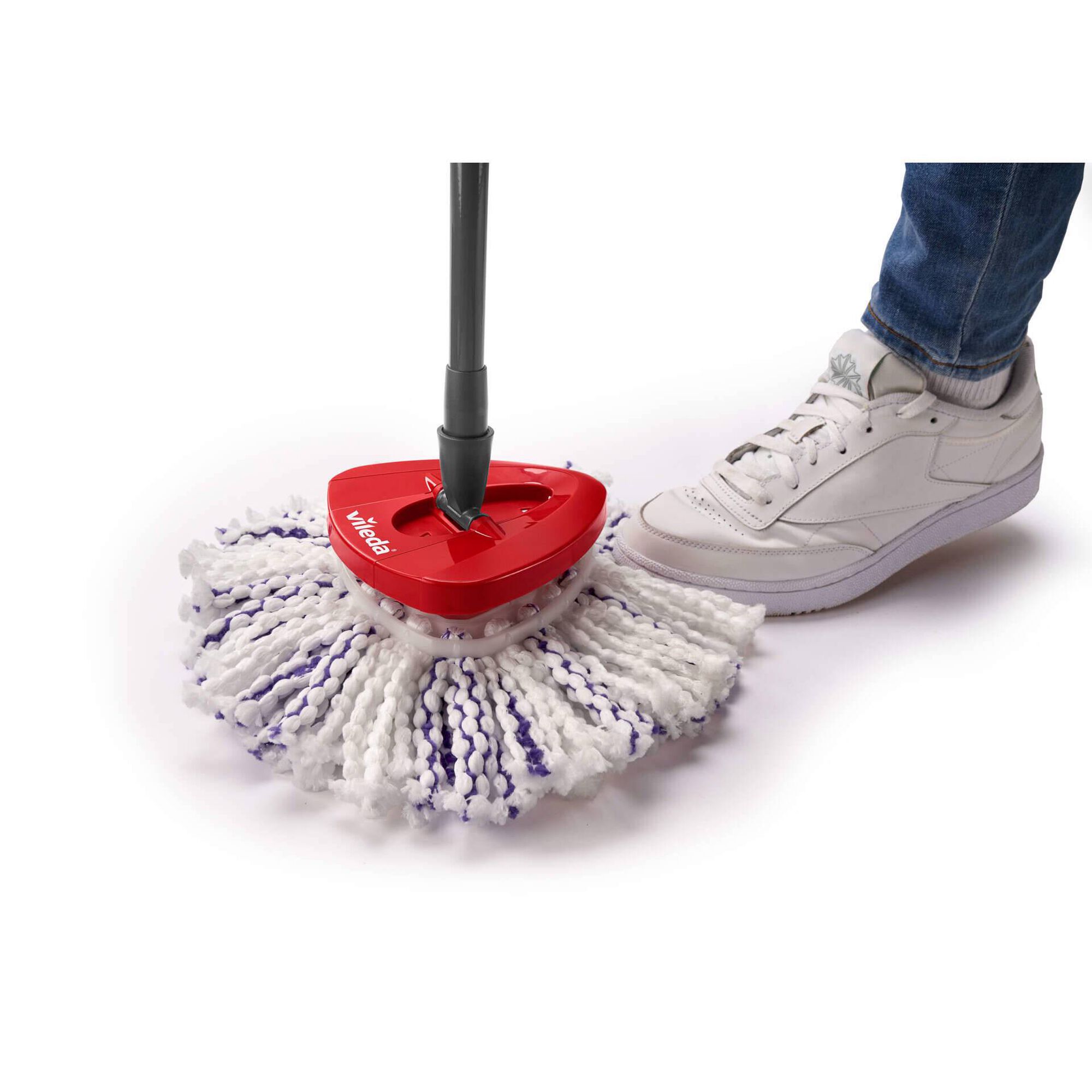 Recarga Esfregona Tiras Microfibra Brancas e Azuis Turbo 3 em 1