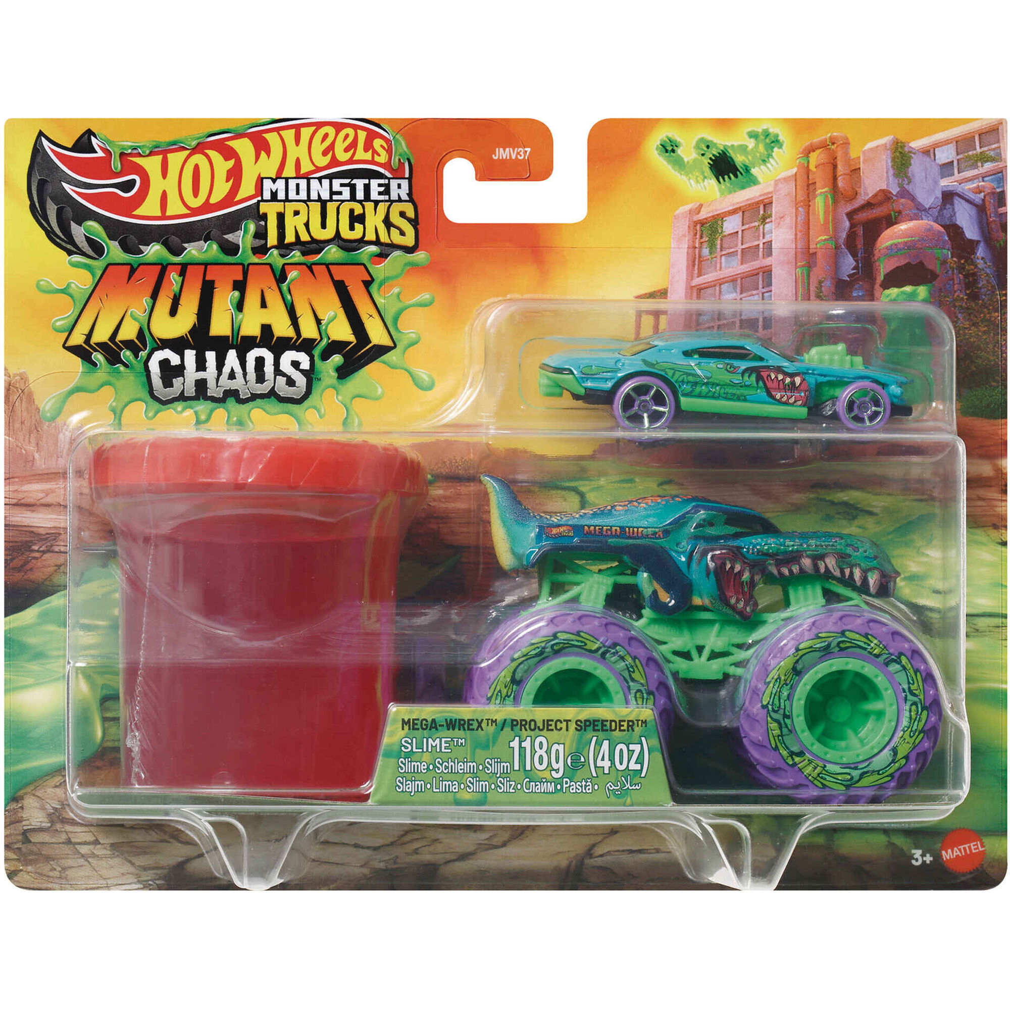Hot Wheels - Monster Trucks Mutant Chaos Mega Wrex e Project Speeder com Slime (v&aacute;rios modelos)