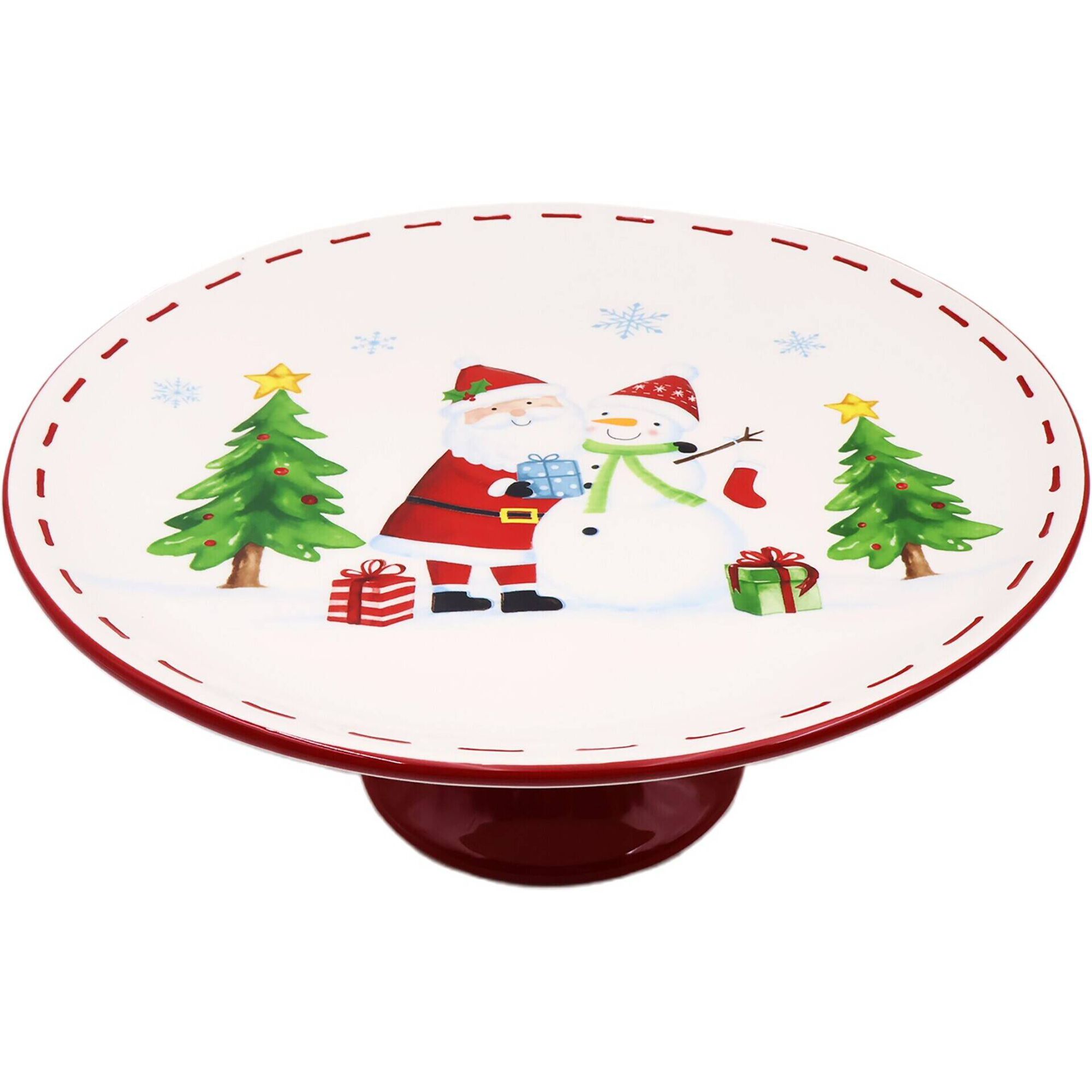 Prato para Bolo com P&eacute; Pai Natal Kasa
