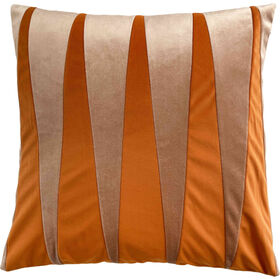 Almofada Veludo Quadrada 45x45cm Triângulos Laranja
