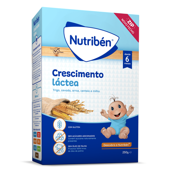 Papa Infantil Farinha Láctea Crescimento +6M Nutribén