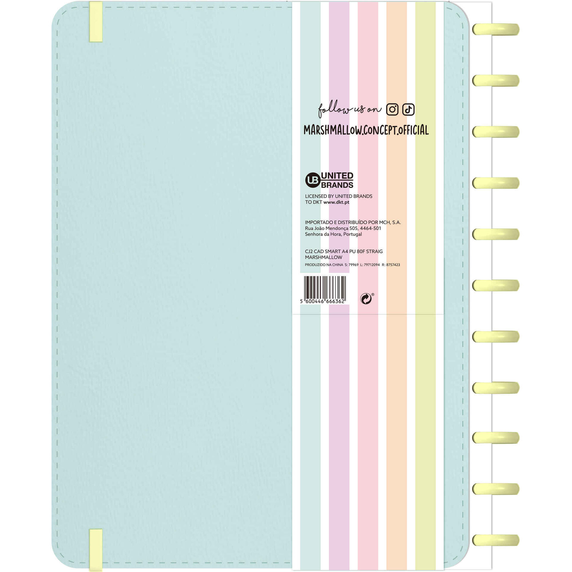 Caderno Smart Espiral A4 Pautado (v&aacute;rias cores) Marshmallow
