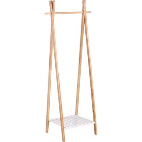 Suporte para Cabides em Bambu com Prateleira Bazar&atilde;o
