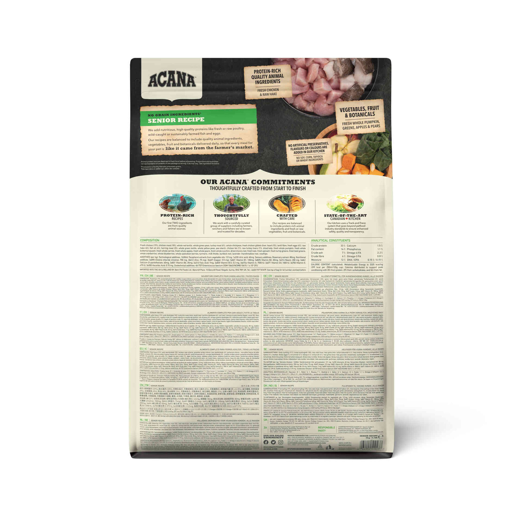 Ra&ccedil;&atilde;o para C&atilde;o S&eacute;nior Recipe Acana