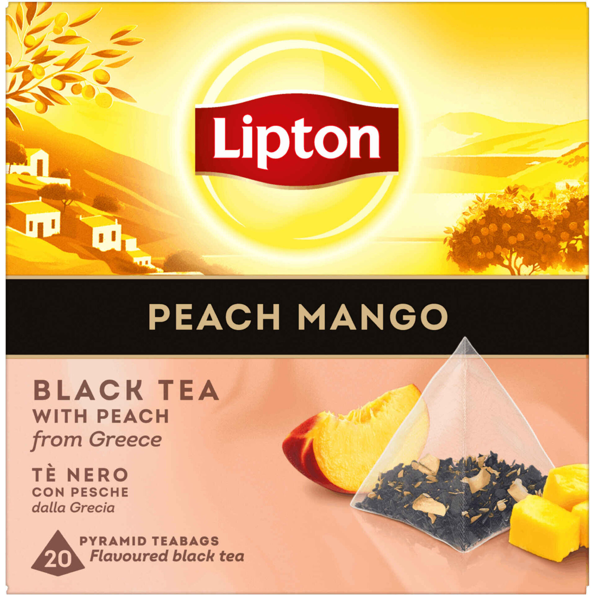 Chá Preto Pêssego e Manga Pyramid Saquetas